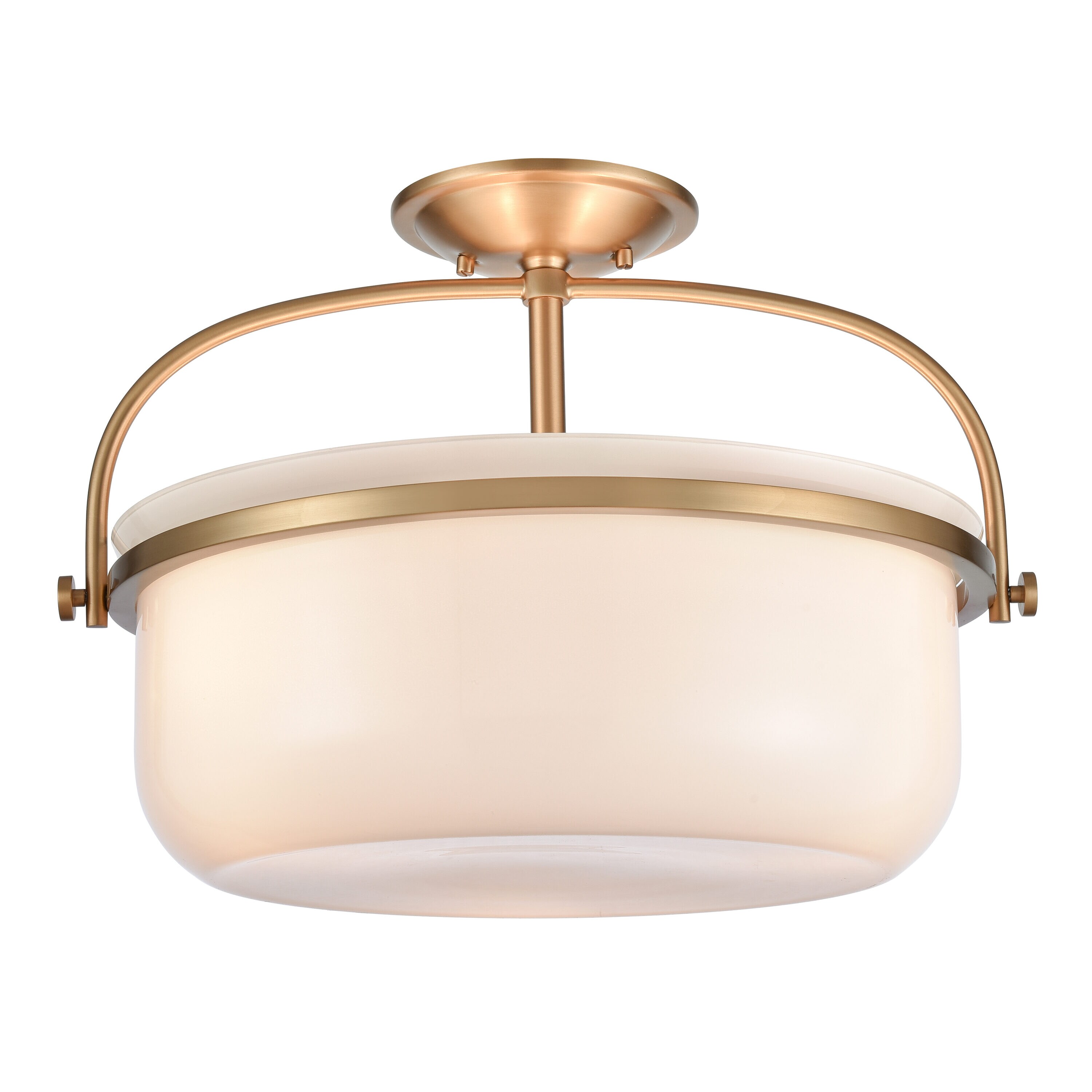 Westmore by ELK Lighting LW-202302010171 Jefferson 1 -Light 17-in Brushed Gold Semi Flush Mount Light