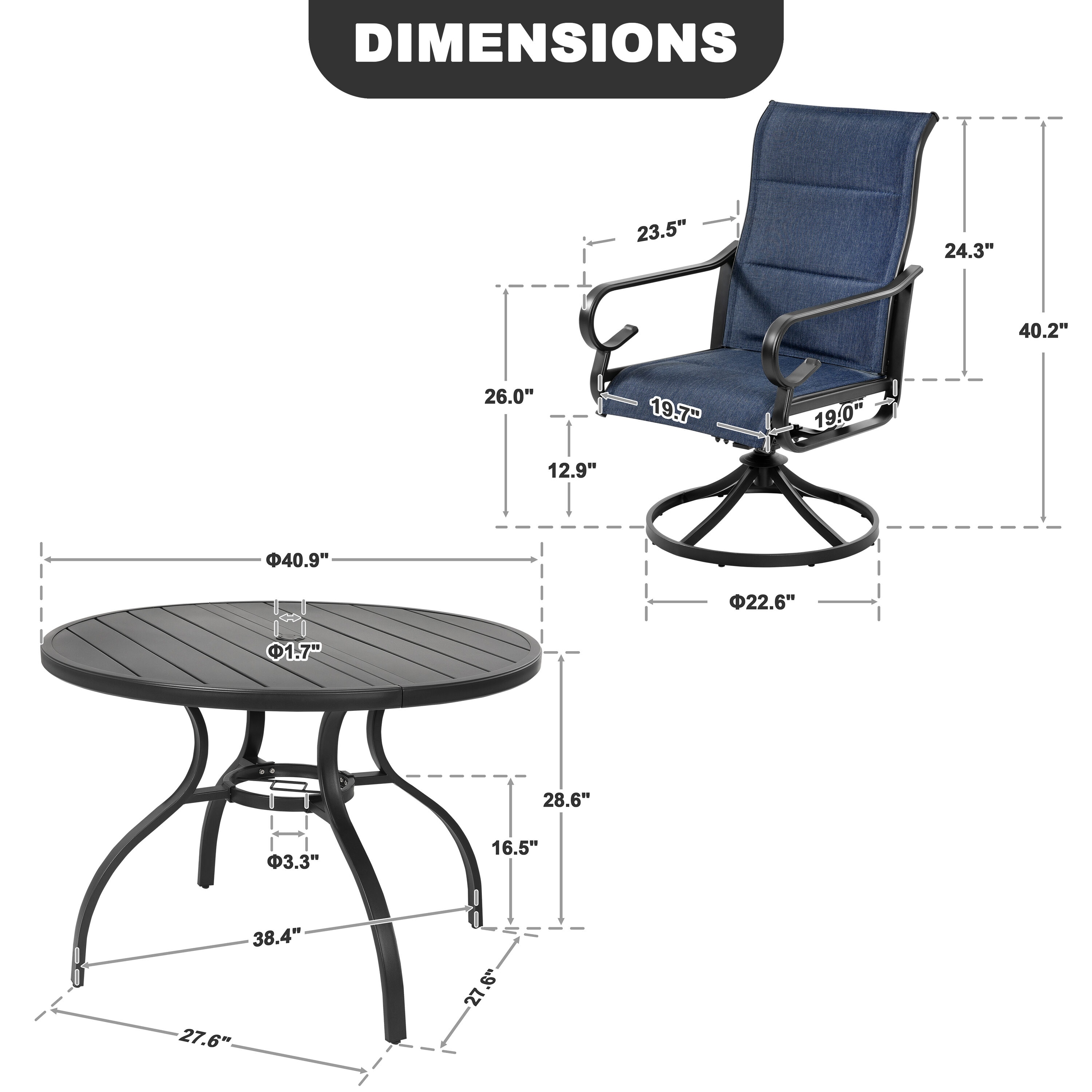 Nuu Garden SDBS001SBU-502 Patio-Dining-Sets - View #4