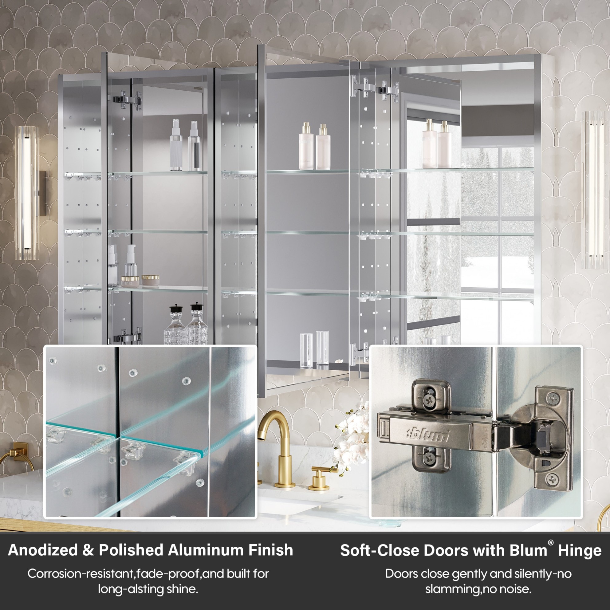 WELLFOR JRA20R16R20L32 Bathroom-Medicine-Cabinets - View #2