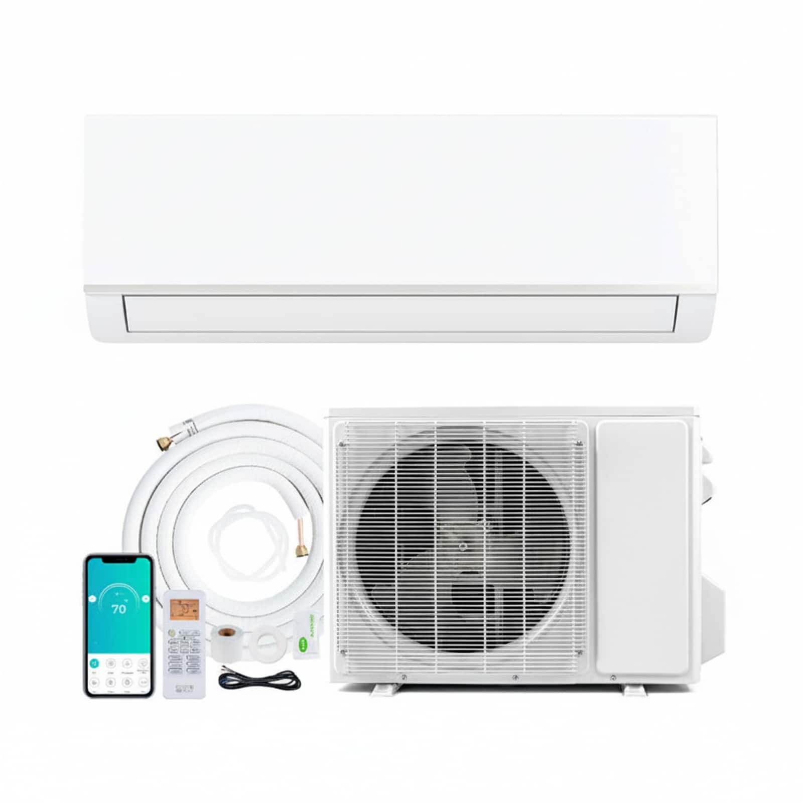 SUGIFT 9000-BTU 20-SEER2 Ductless Mini Split Air Conditioner and Heat Pump Combo with 10000-BTU Heating WiFi App Remote and Voice Control R32 Refrigerant 16.4-ft Line Set Self-Clean Mode for Rooms up to 400-sq ft Hardwired Professional Installation Required