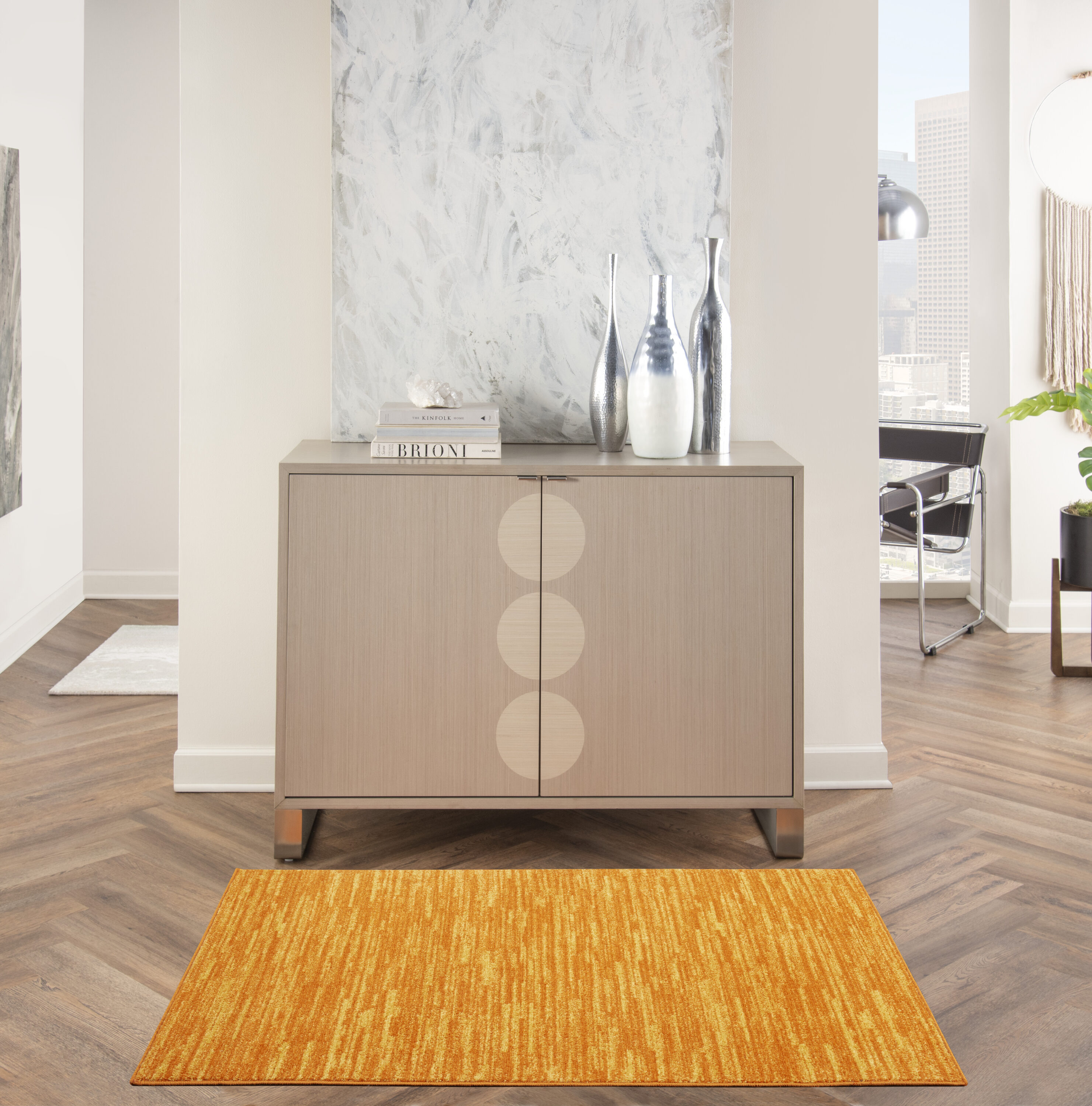 Nourison 099446825155  Essentials 3 x 5 (ft) Loomed Polypropylene Sunburst Rectangular Indoor/Outdoor Solid Area rug