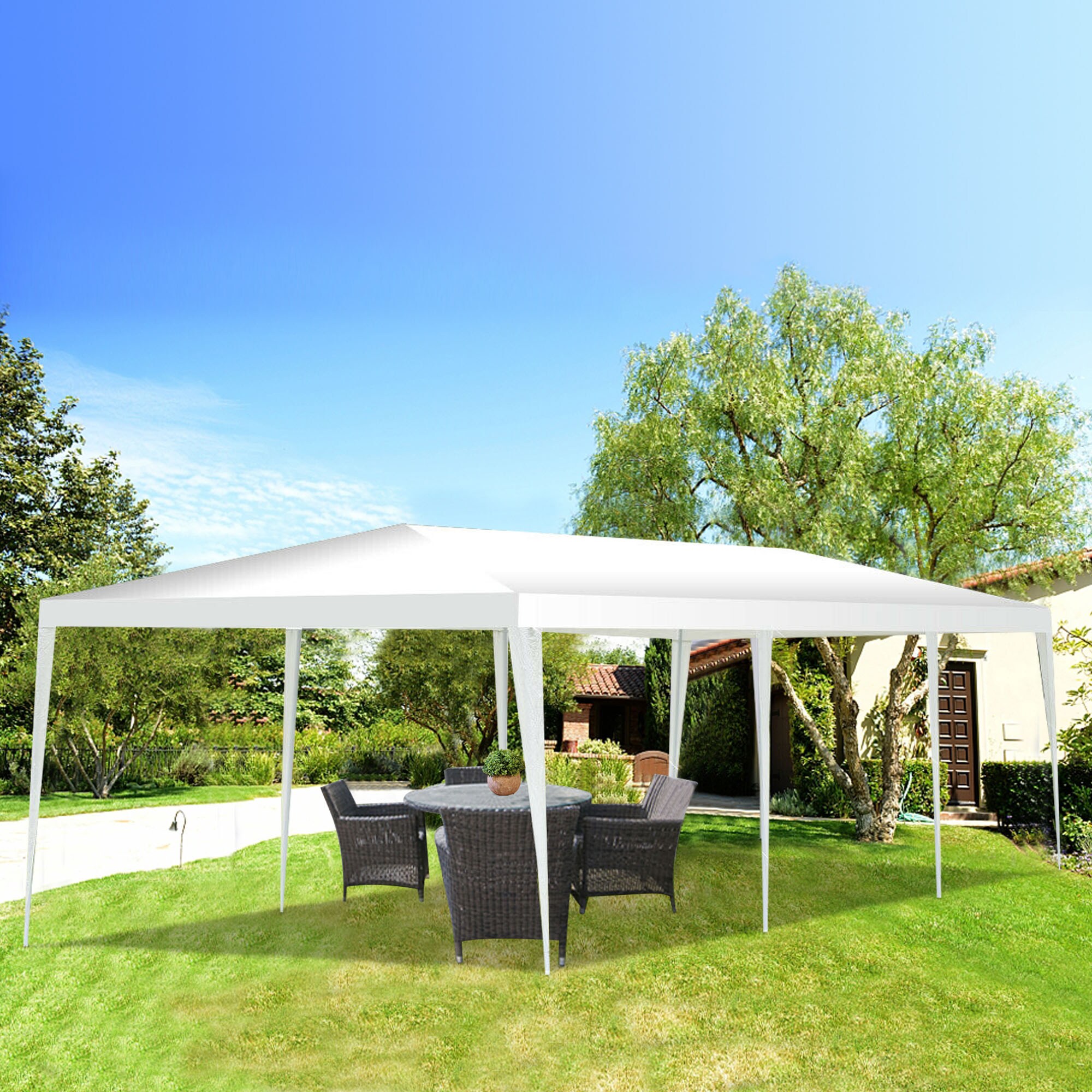 Forclover 30-ft x 10-ft Rectangle White Party Canopy in the Canopies ...