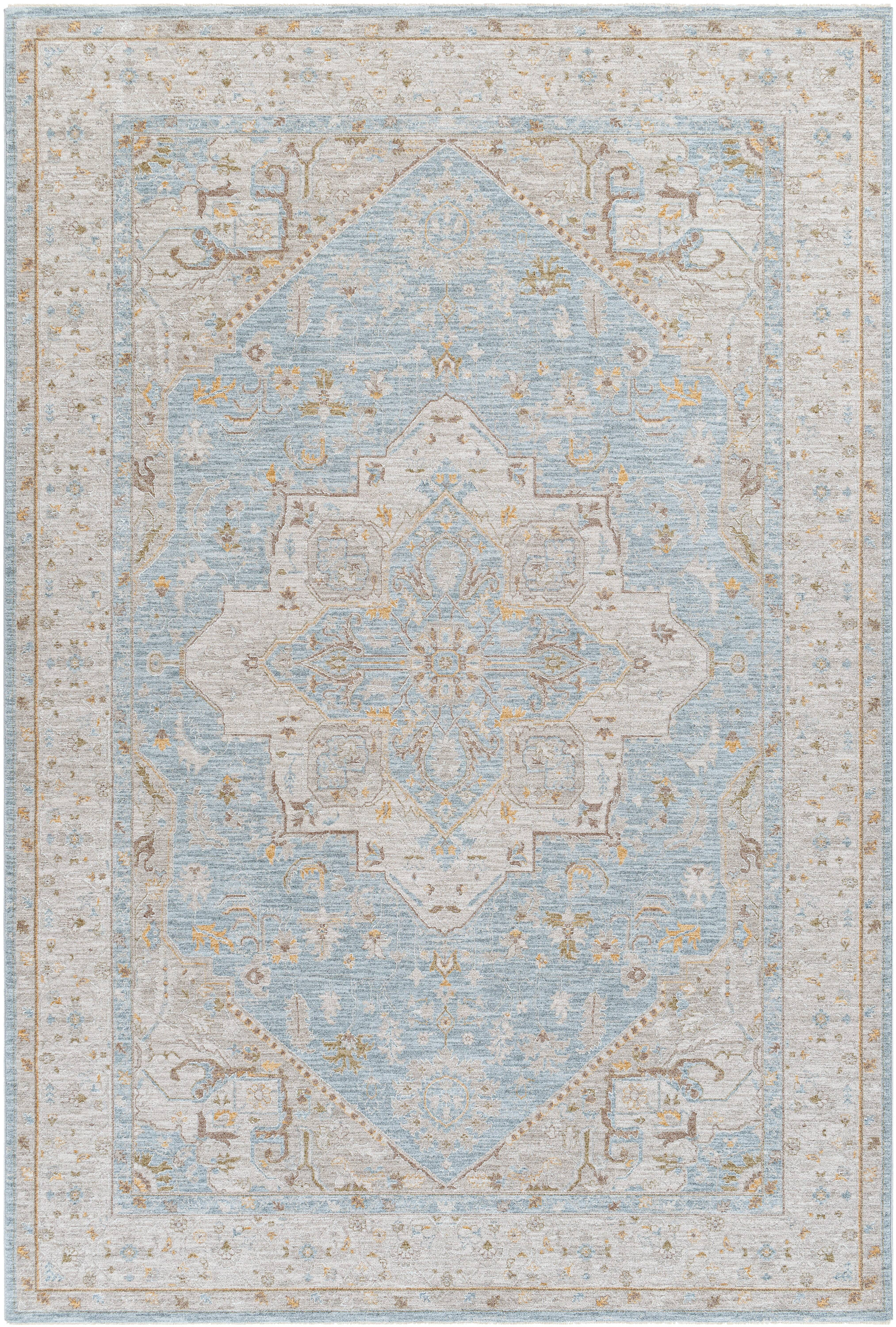 Livabliss AVT2365-6796 Avant Garde 6 x 9 (ft) Flatweave Pale Blue Rectangular Indoor Distressed/Overdyed Vintage Pet Friendly Area rug