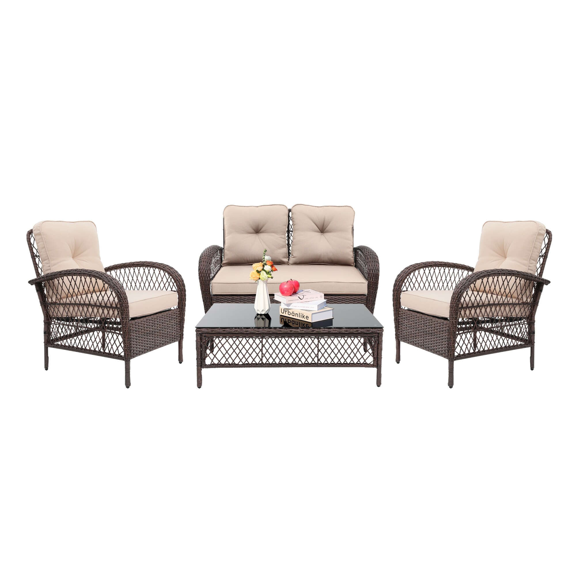 UPHA LHBR-AB-BEIGE Patio-Conversation-Sets - View #2