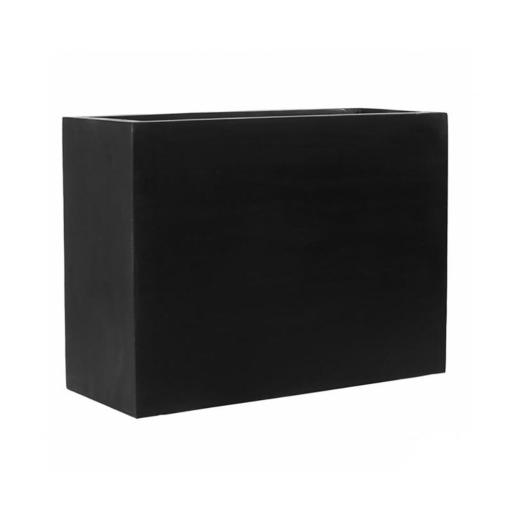 Vasesource CARLO281537BL Rectangle 27.5-Inches W Extra Large Black Mixed/Composite Indoor/Outdoor Planter