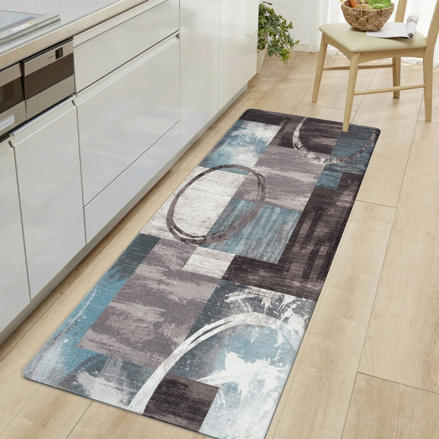 World Rug Gallery 994GRAY18X47 18-in x 47-in Gray PVC Non-Slip Grip Indoor Decorative Anti-fatigue Mat