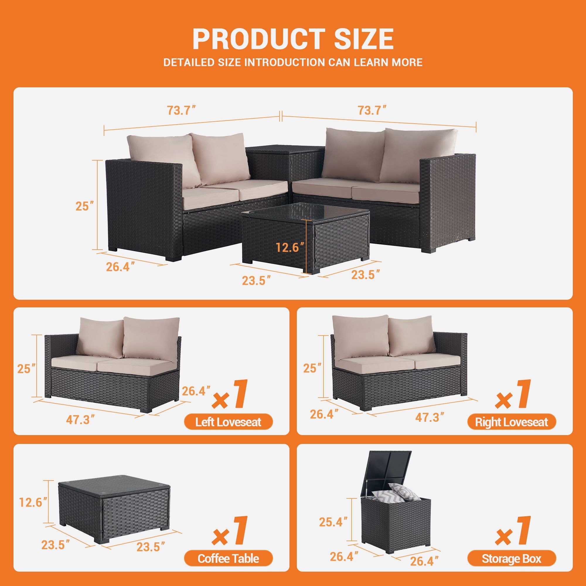 SANSTAR L-WS-C2-SN Patio-Conversation-Sets - View #4