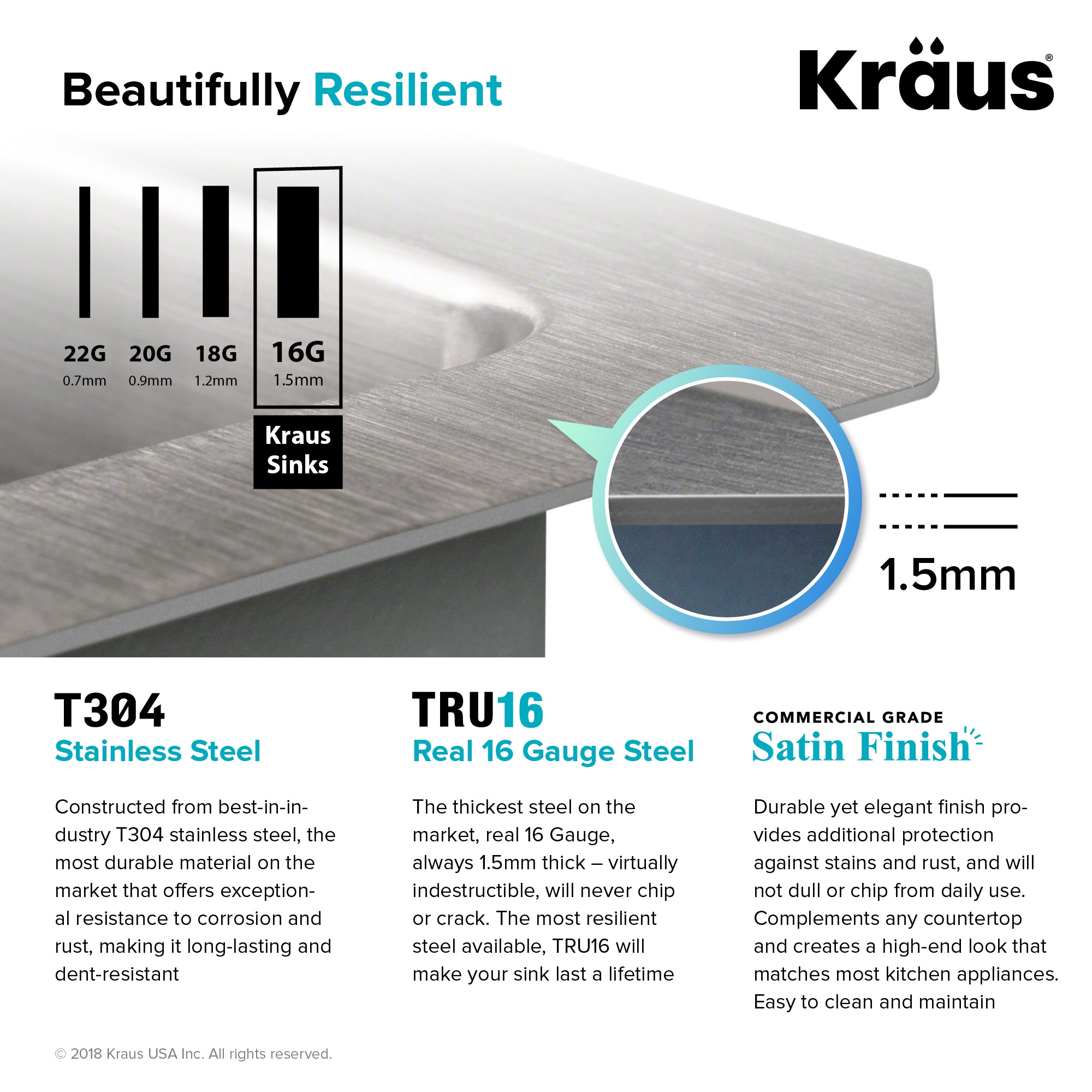 Kraus KHU104-33 Kitchen-Sinks - View #7