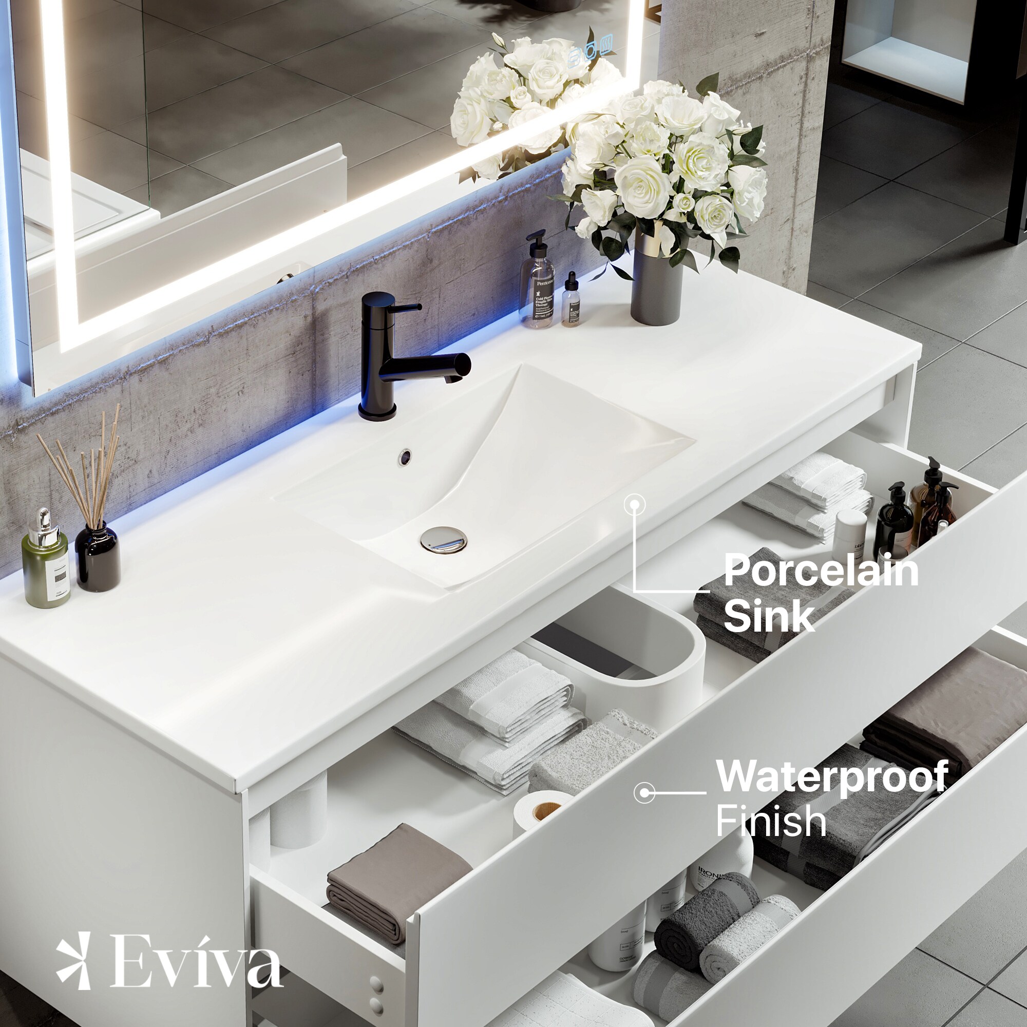 Eviva EVVN547-48MWH-SS Bath-Vanity-Combo - View #4