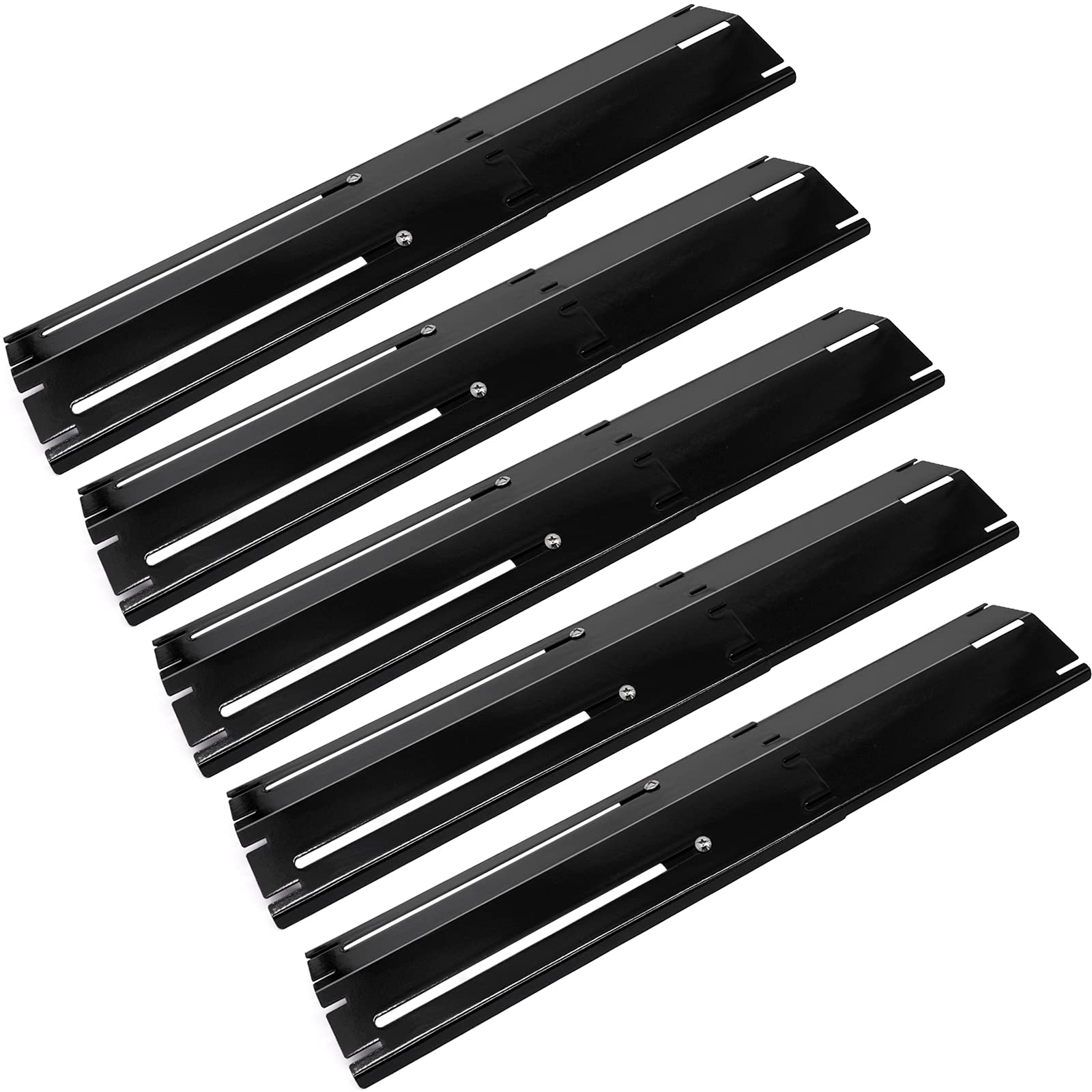 JVFCXXV  Universal Adjustable Porcelain Steel Heat Plates for Gas Grill Fits Most Models Adjustable Length 11 75 to 21 Inch Heavy Duty Burner