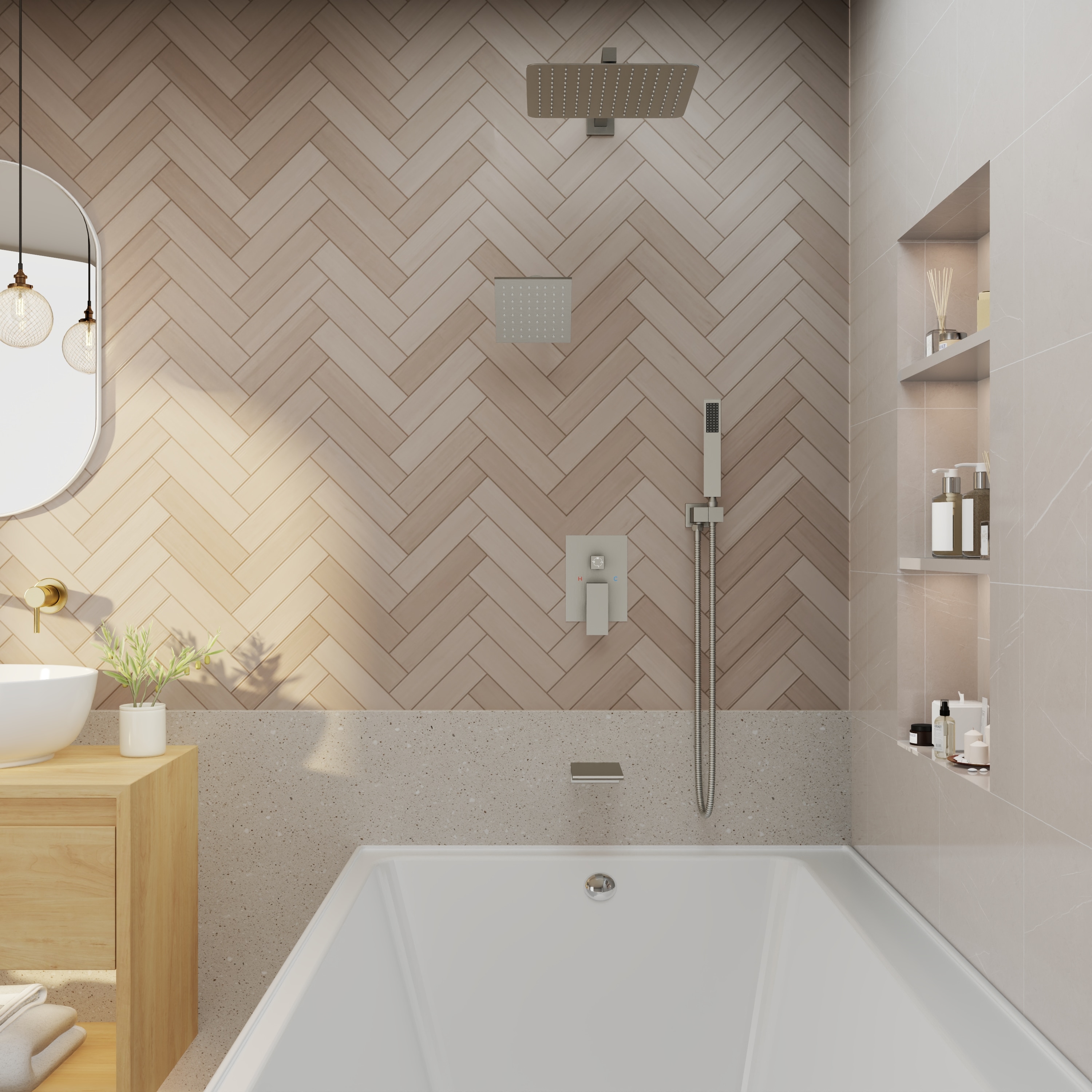 CASAINC OY-98A1202-BN Showerhead-Bar-Panels - View #2