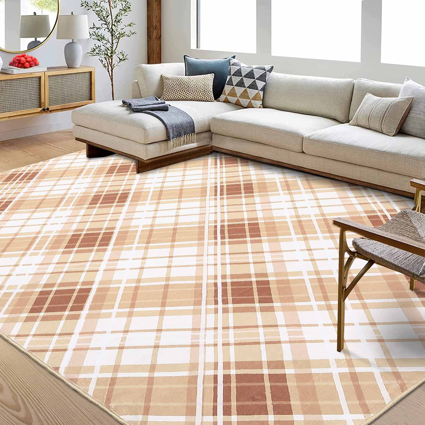Garvee YXY-LO-PHO-14ORFM1S 8 x 10 (ft) Loomed Polyester Taupe Rectangular Indoor Geometric Mid-Century Modern Machine washable Area rug