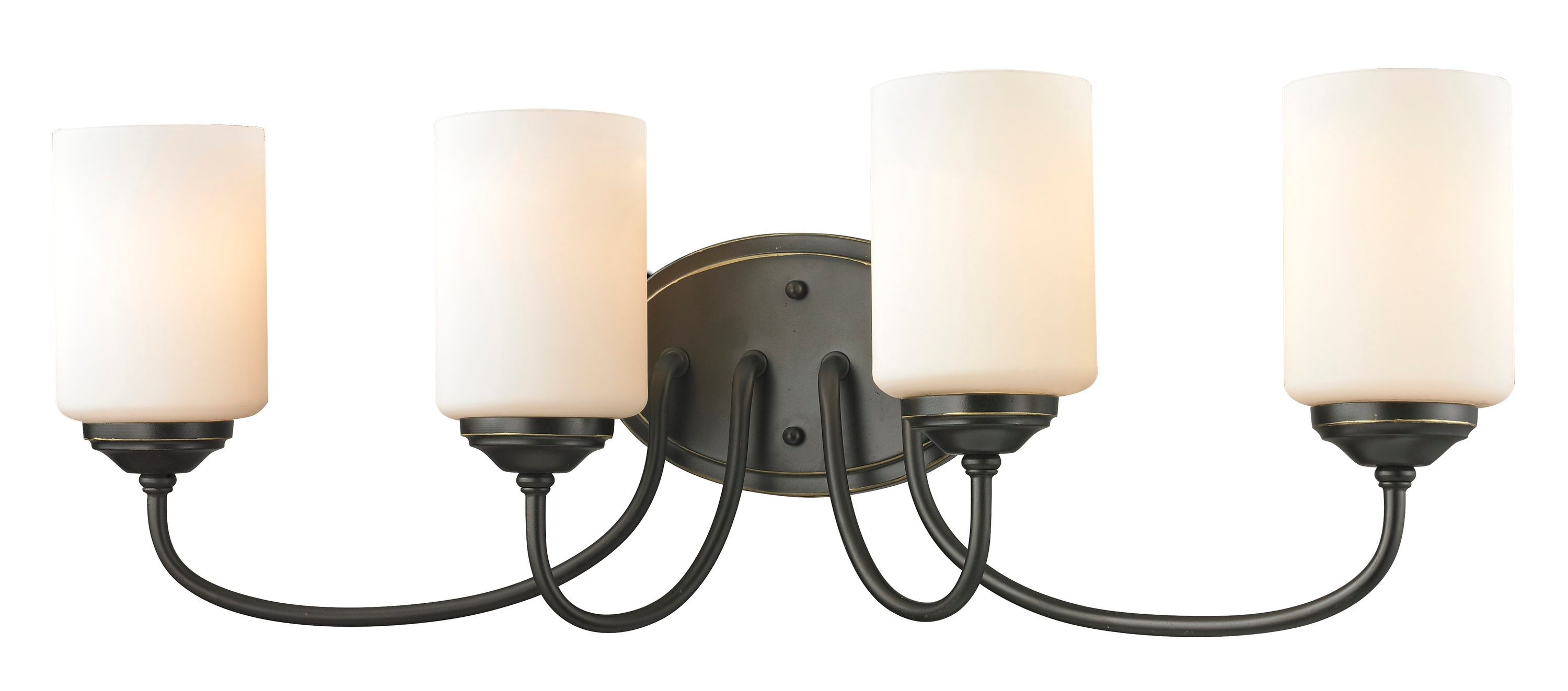 Z-Lite 414-4V Cardinal 27-in 4-Light Olde Bronze Transitional Vanity Light