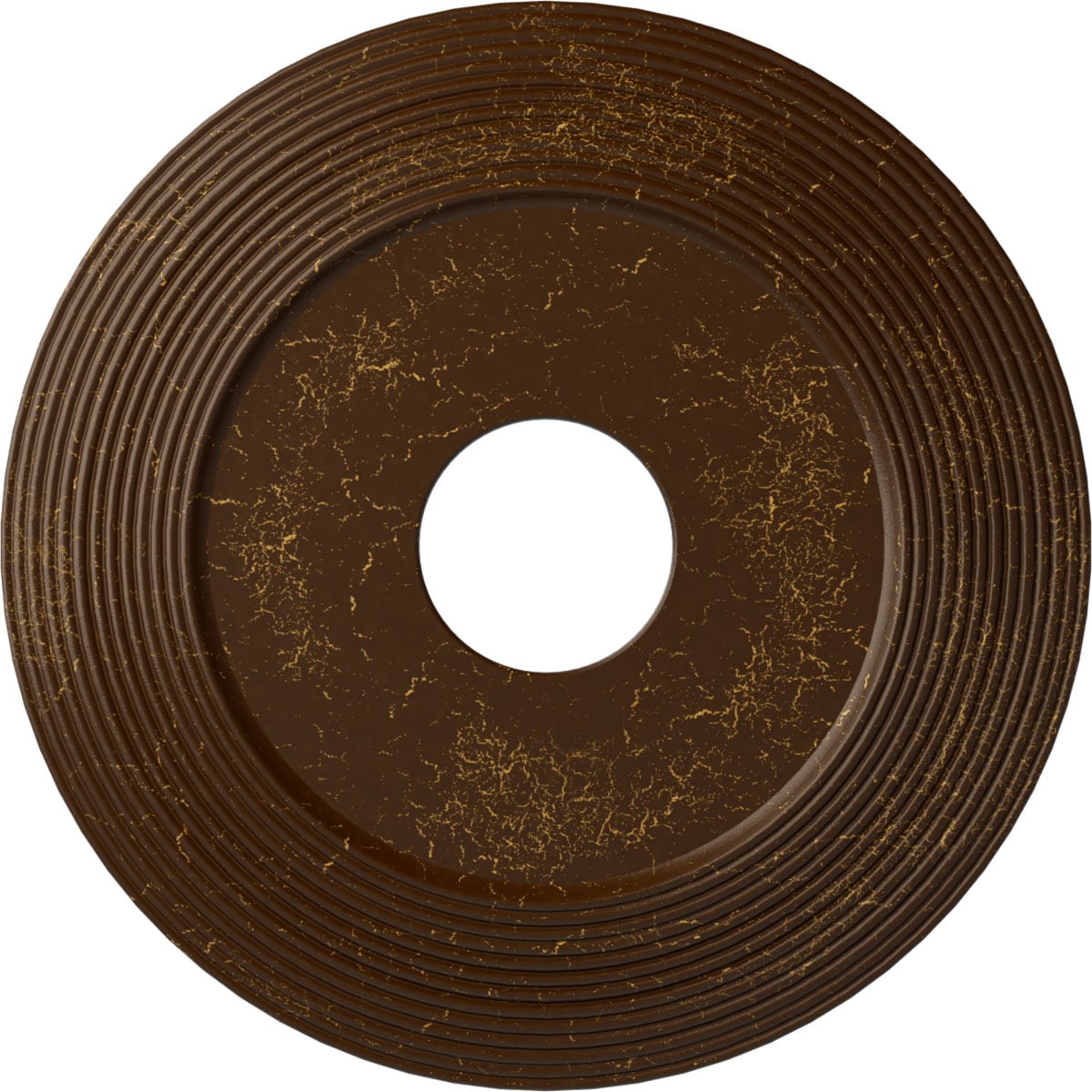 Ekena Millwork CM16ADRBC Adonis 16.125-in W x 16.125-in L Painted Root Beer Crackle Polyurethane Whole Ceiling Medallion