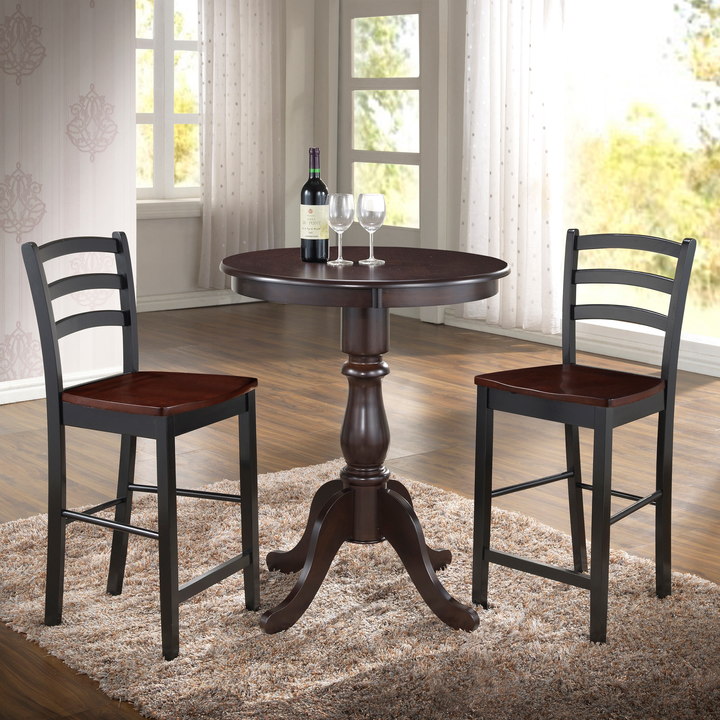 Brinsfield Espresso 30" Round Wood Transitional Counter-Height Table