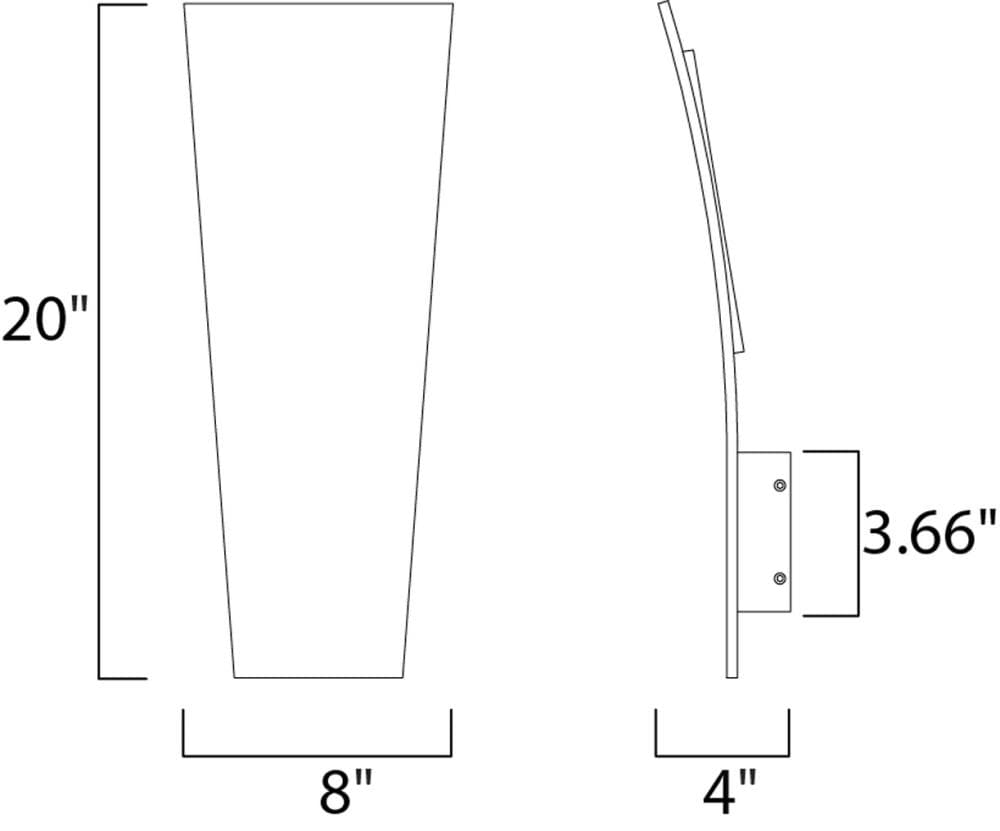 Alumilux 20'' White Aluminum Dimmable Outdoor Sconce
