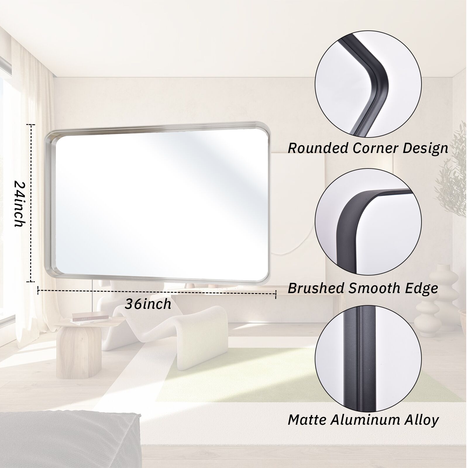 BEAUTYPEAK LS-YSJ-REAJ2436-S Decor-Mirrors - View #4