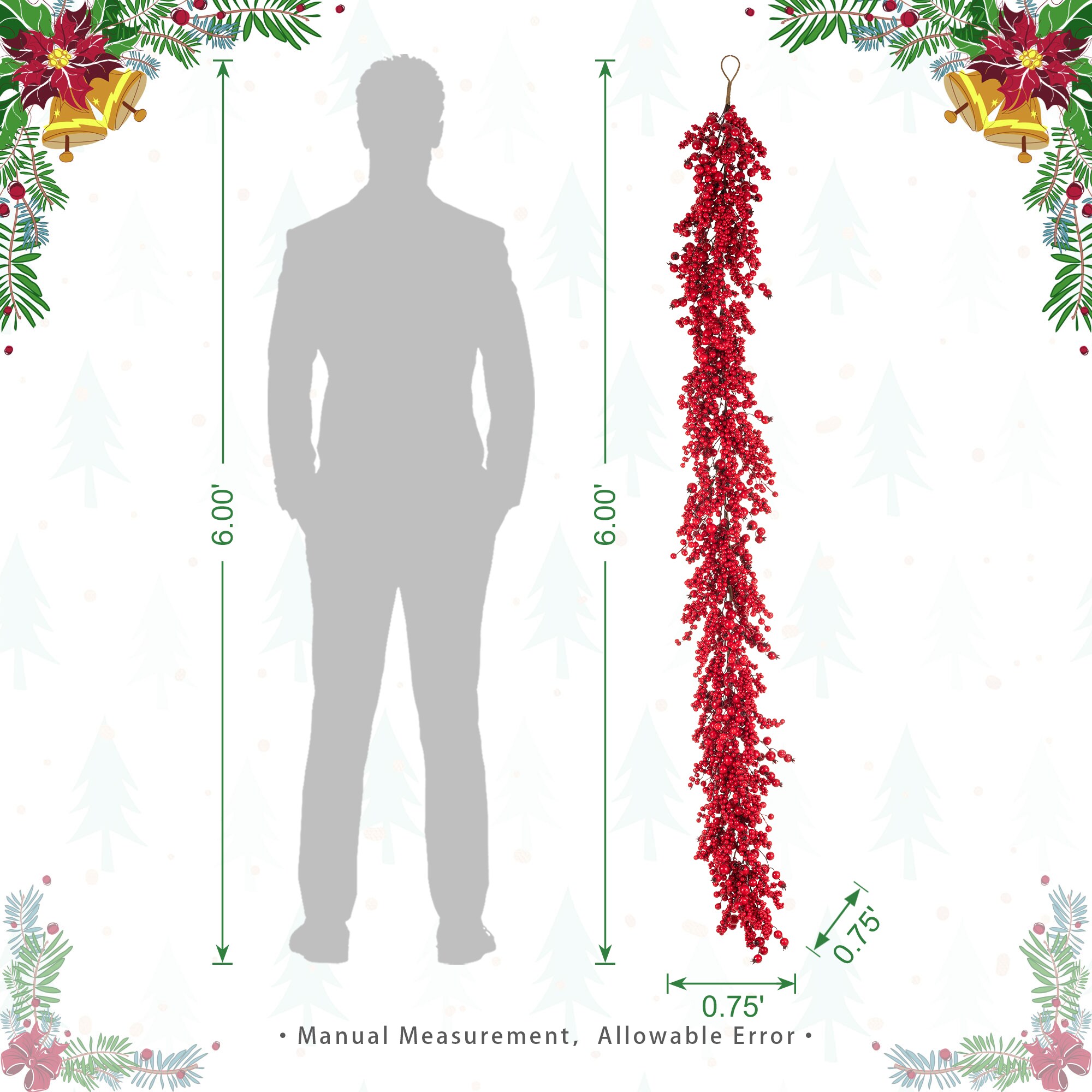 Glitzhome 2010500040 Artificial-Christmas-Garland - View #4