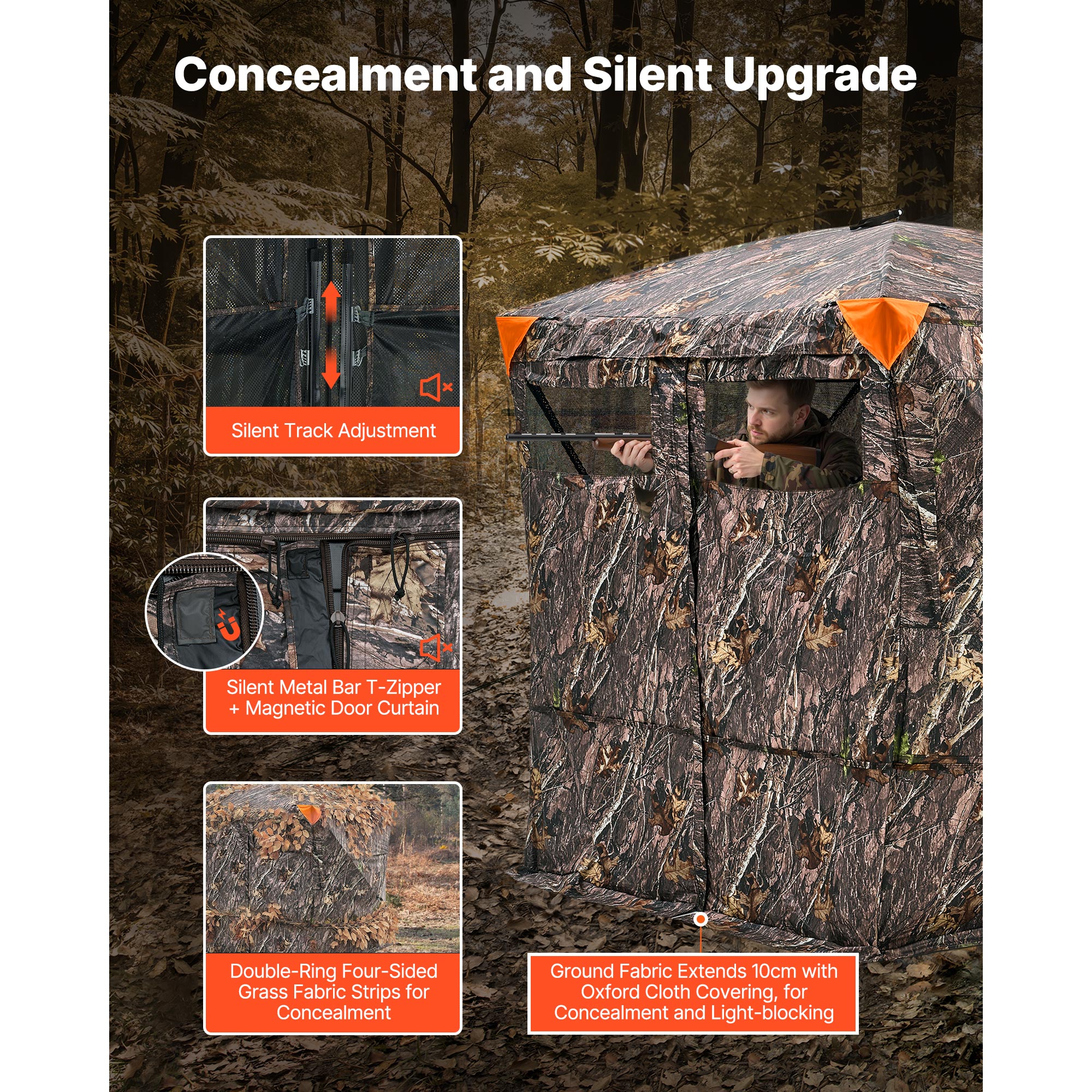 VEVOR Hunting Blind 4-5 Person See Through Ground Blinds with