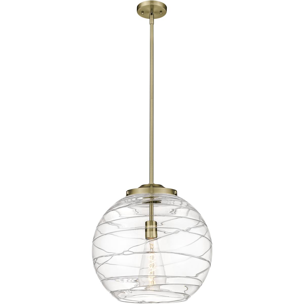 Innovations Lighting - 221-1S-AB-G1213-16 Ballston Athens Deco Swirl Pendant Antique Brass