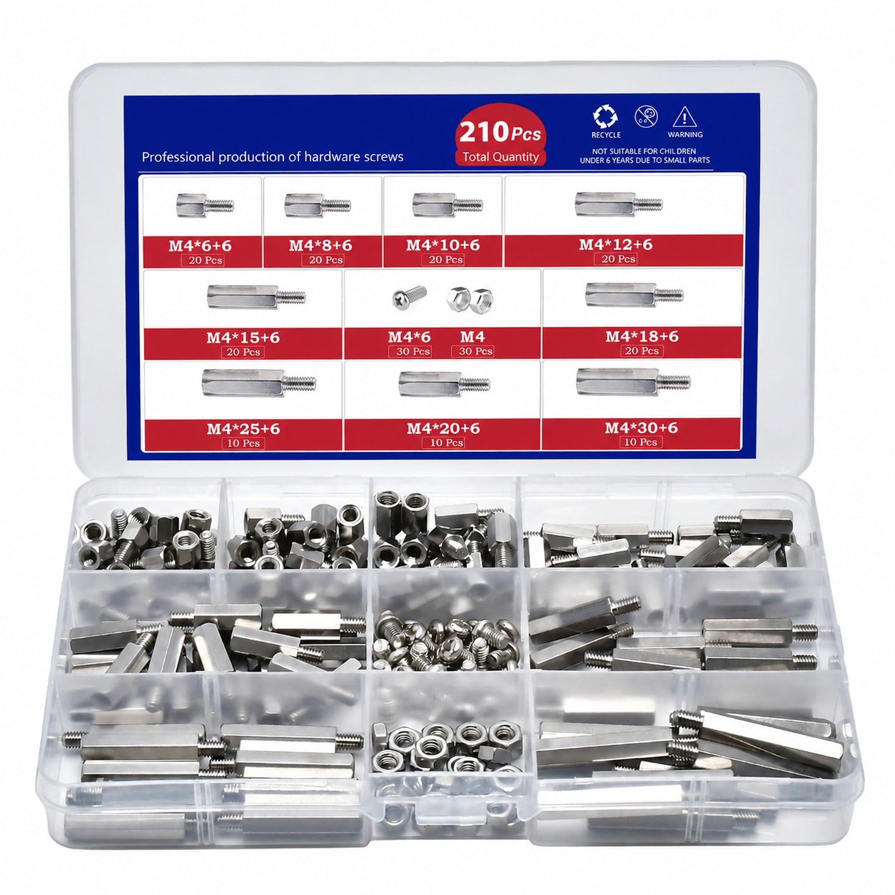Linder Group Inc Hex standoff spacers kit M4 metric thread carbon steel ...