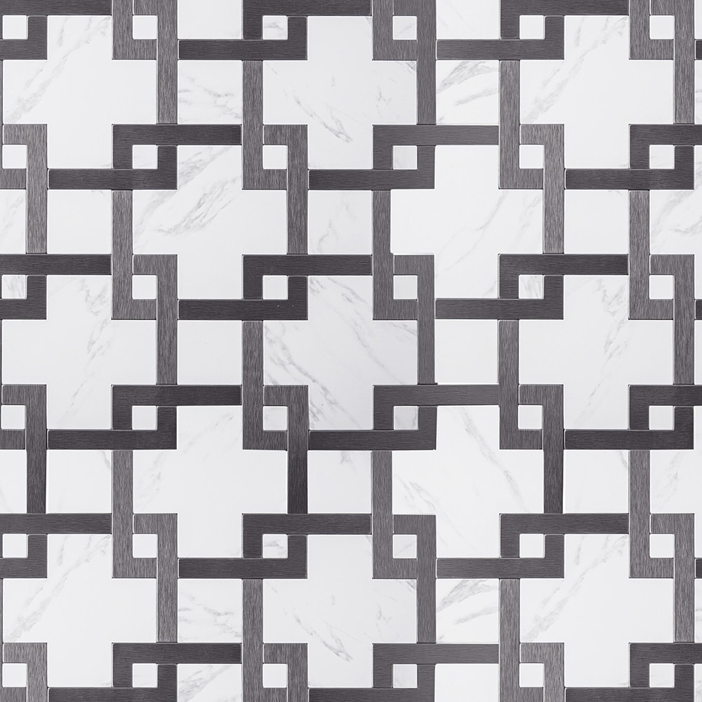 Peel&Stick Mosaics LWPS071005 Contempo 12-in x 12-in Matte Metal Mosaic Wall Tile (14.52-sq. ft/ Carton)