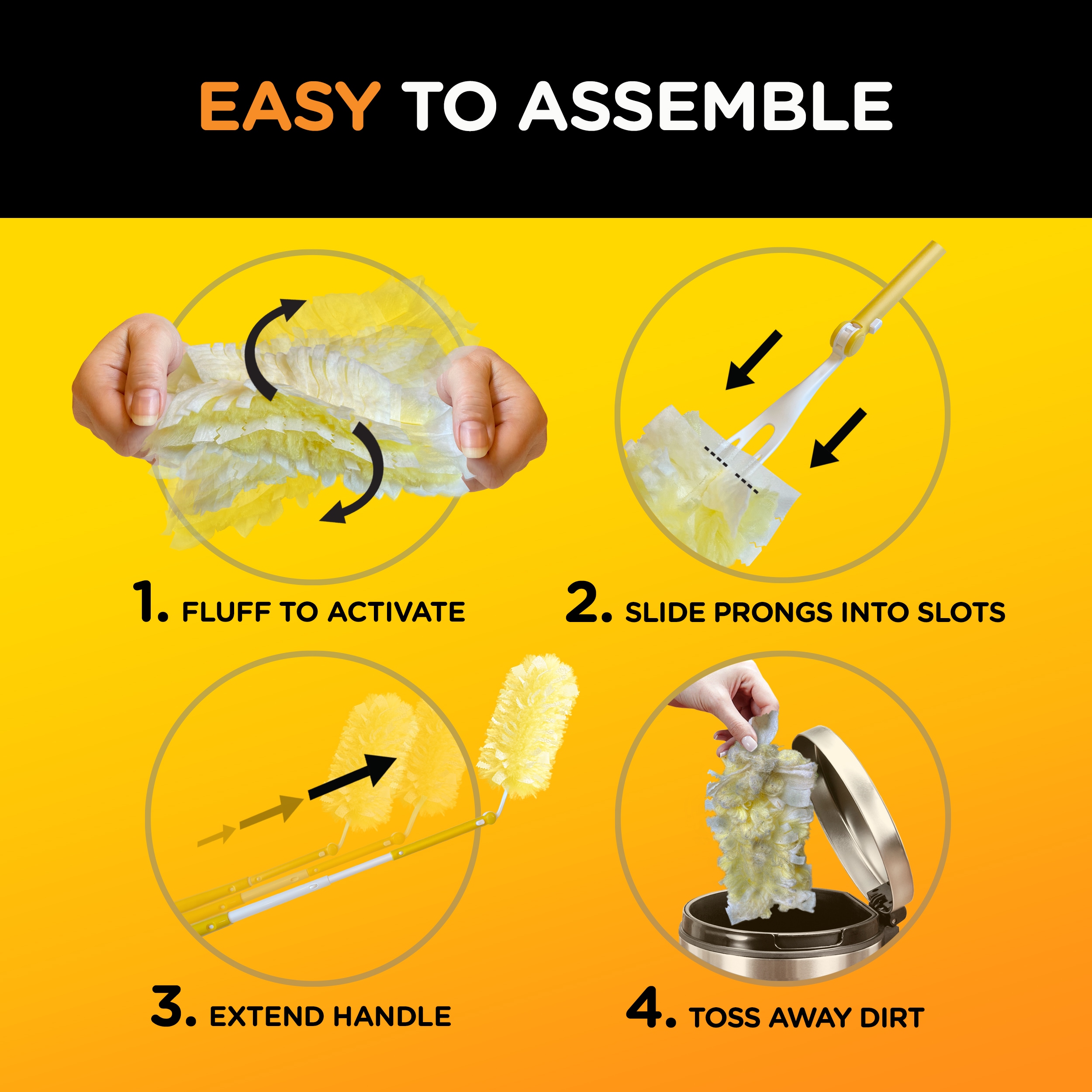 Swiffer Heavy Duty 6ft Extendable Yellow Microfiber Duster Kit