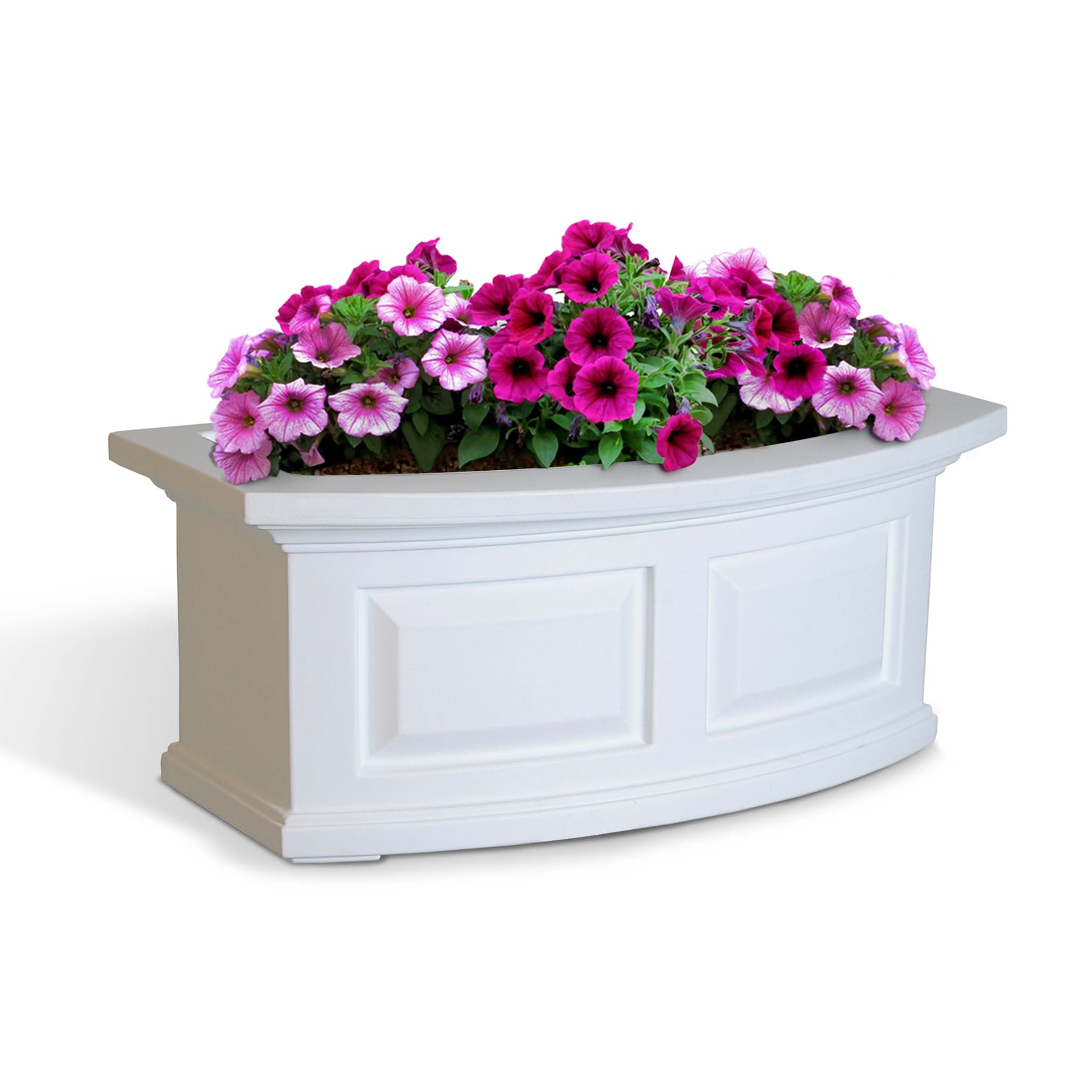 Mayne 24-in W x 10.2-in H White Resin Traditional Outdoor Window Box in ...
