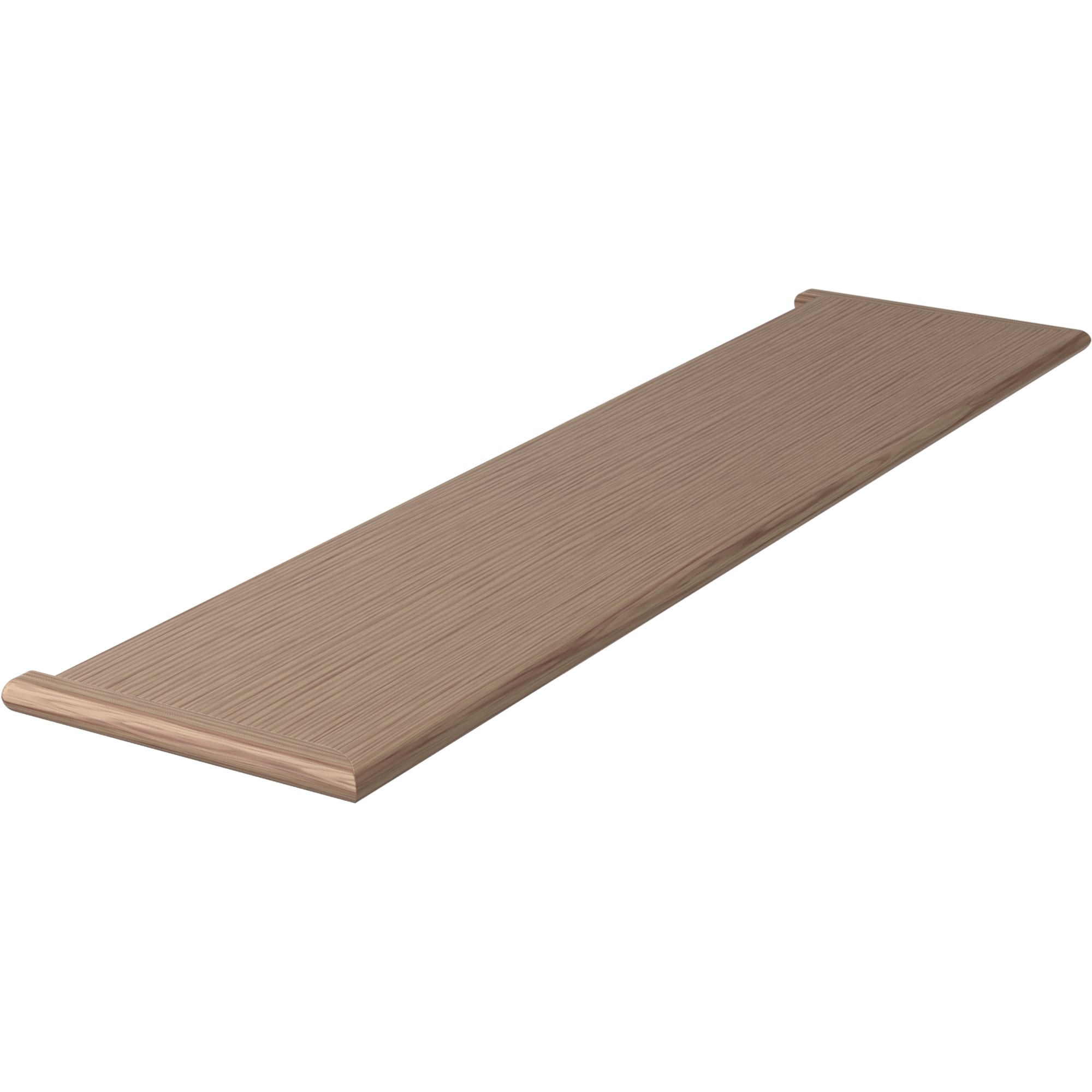 L.J. Smith Stair Systems 807011X48MR2-HK 48-in x 11.5-in x 1-in Brown Hickory Double return Bullnose Stair Tread