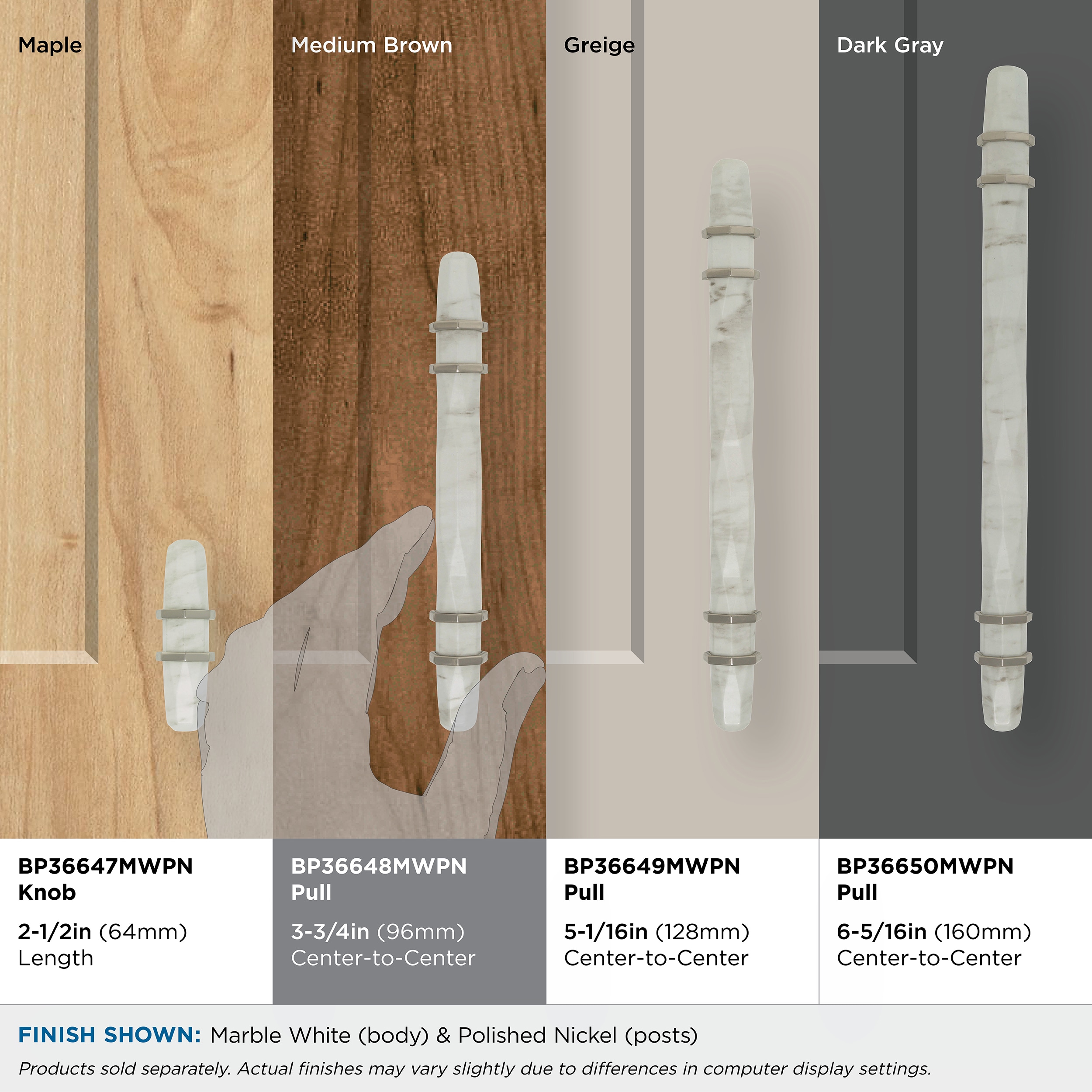 Amerock BP36648MWPN Cabinet-Pulls - View #9