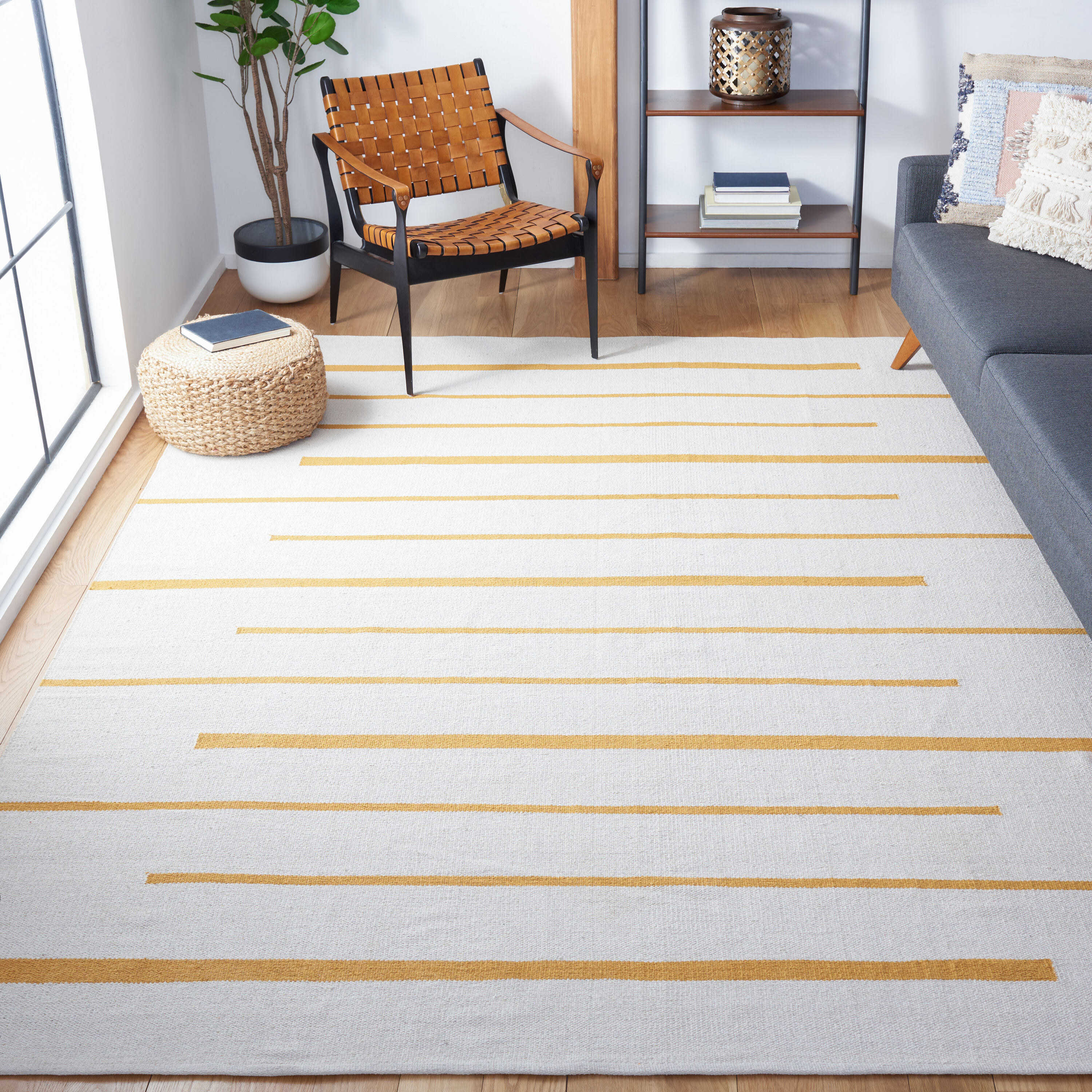  Montauk 311 Ivory/Gold Contemporary 8ft x 10ft Large Rectangle Rug