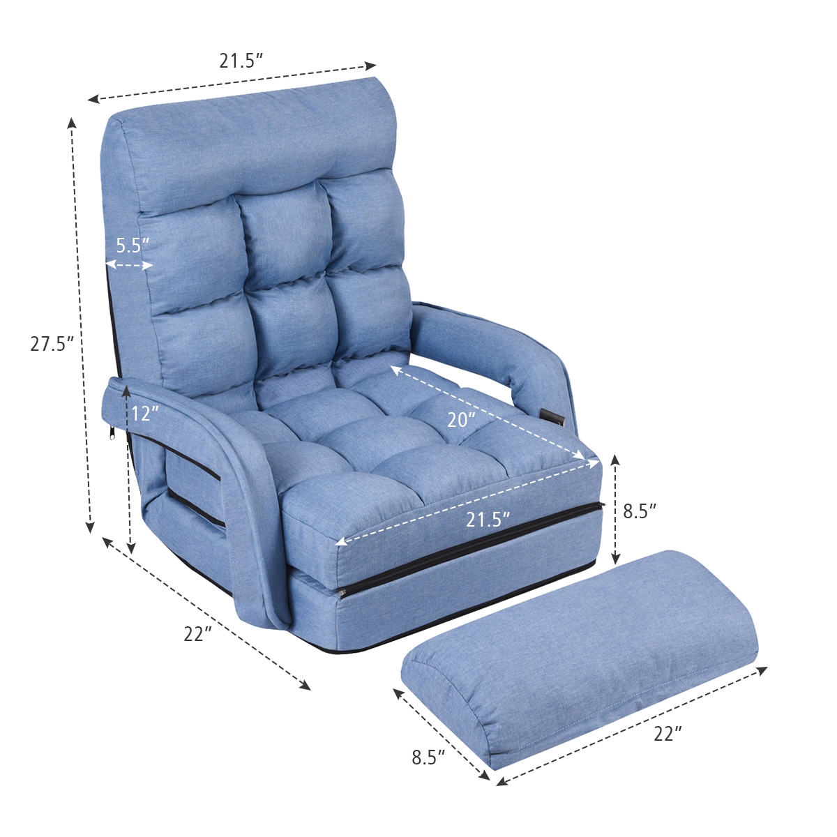 Costway HW56371BL Sofas-Loveseats - View #2