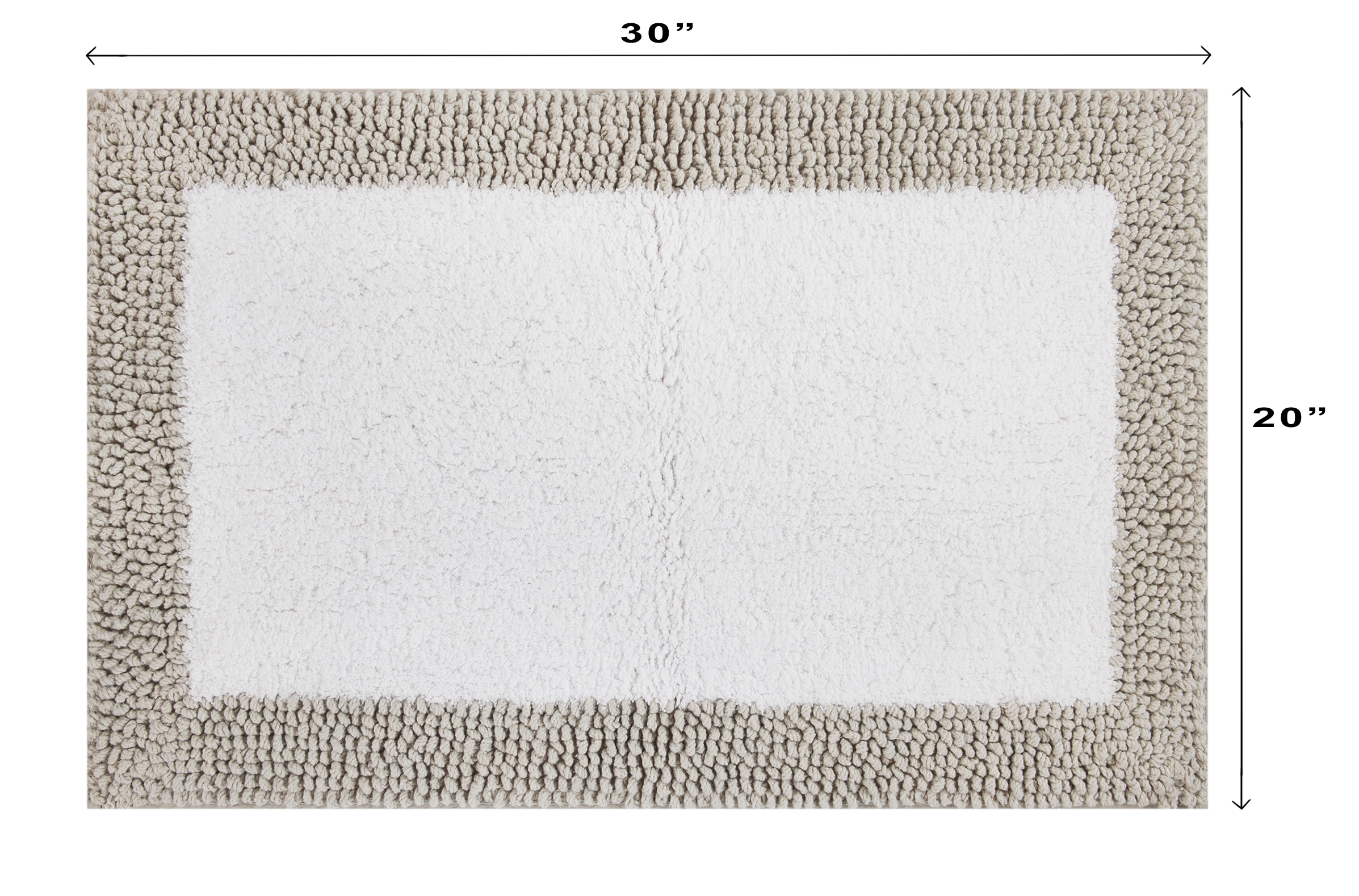 allen + roth 20-in x 32-in Taupe Cotton Bath Mat in the Bathroom