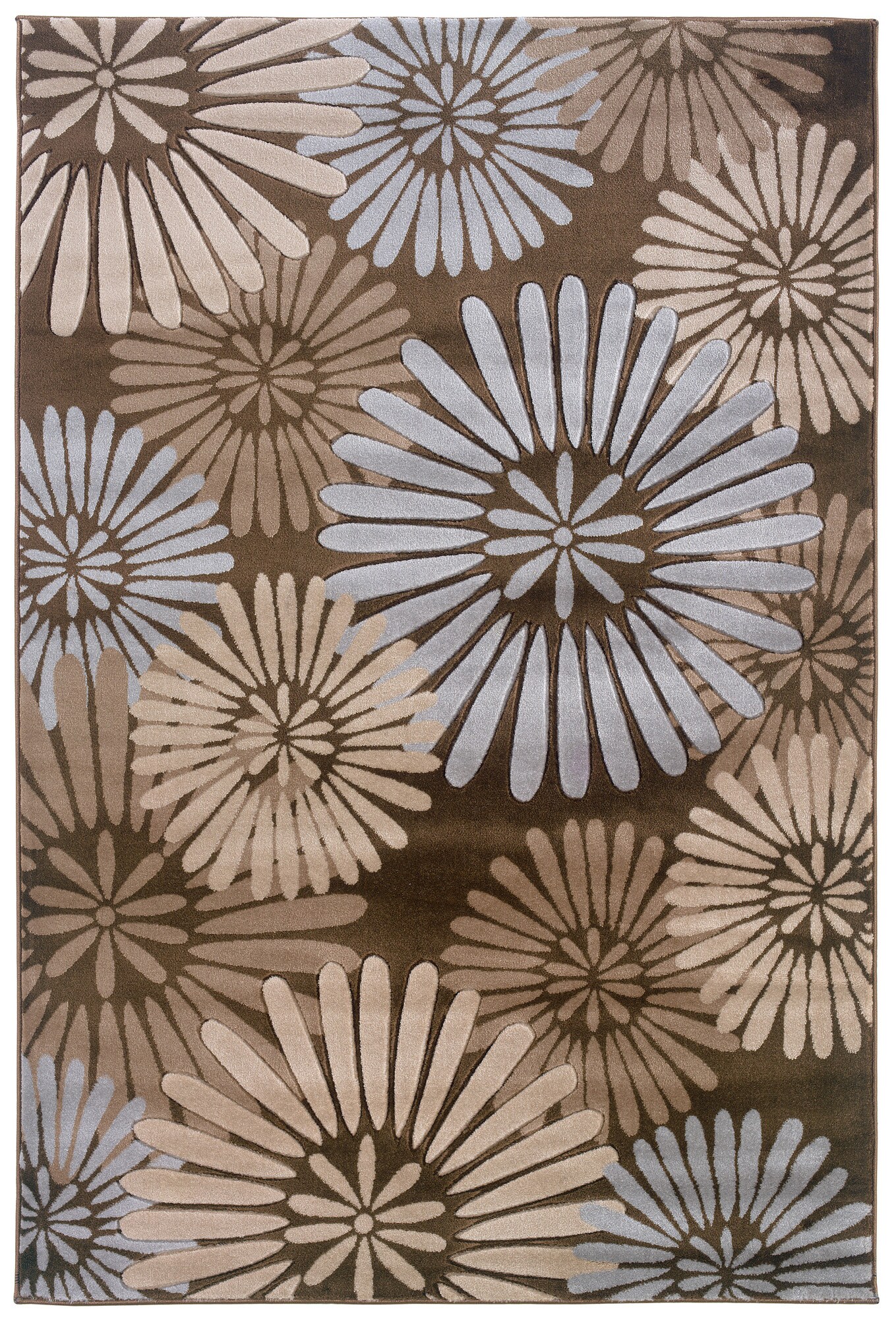 Linon RUG-MN1058 Milan 5 X 8 (ft) Brown Indoor Floral/Botanical Area Rug