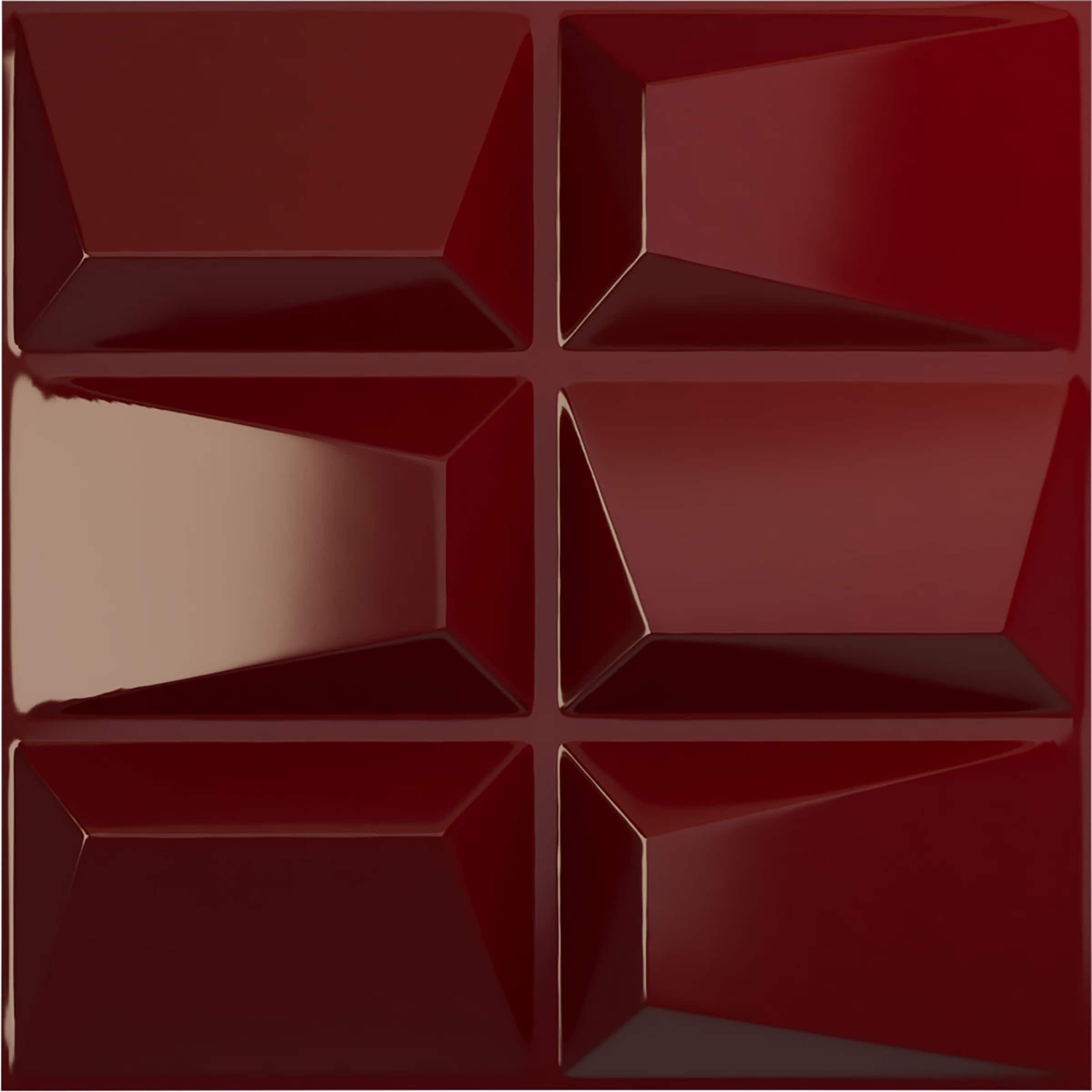 Ekena Millwork WP20X20STHML 19-5/8-in x 19-5/8-in Embossed Paintable/Stainable Red PVC Wall Panel (