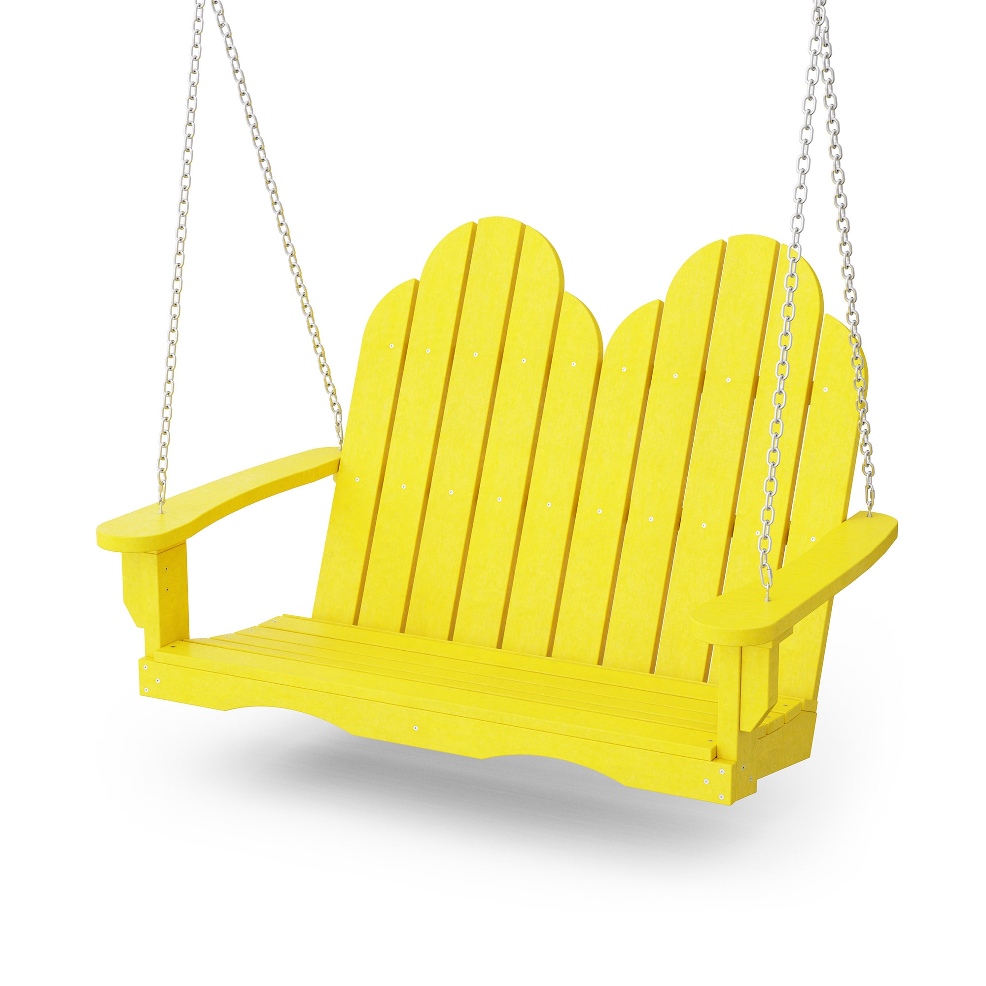 Wildridge LCC-204-LY Classic Adirondack 2 -person Lemon Yellow Plastic Outdoor Swing