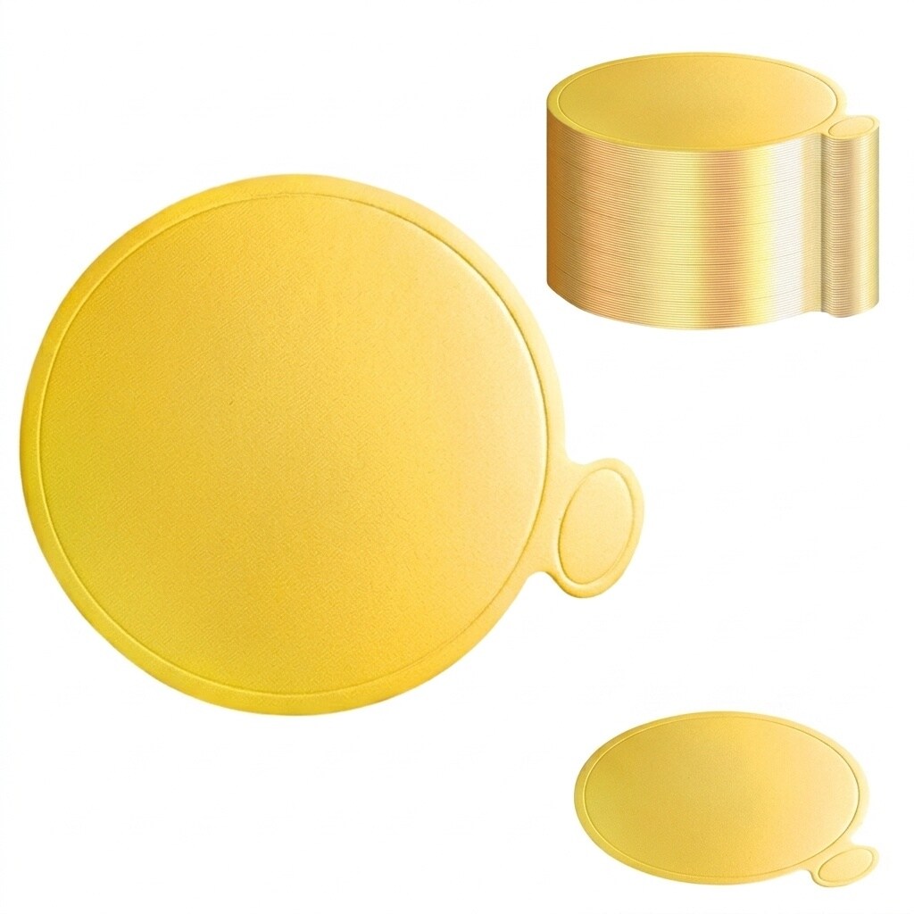 Aoibox  3 5 Inch Mini Round Cake Boards for Cupcakes and Desserts with Gold Reflective Surface 50 Pack