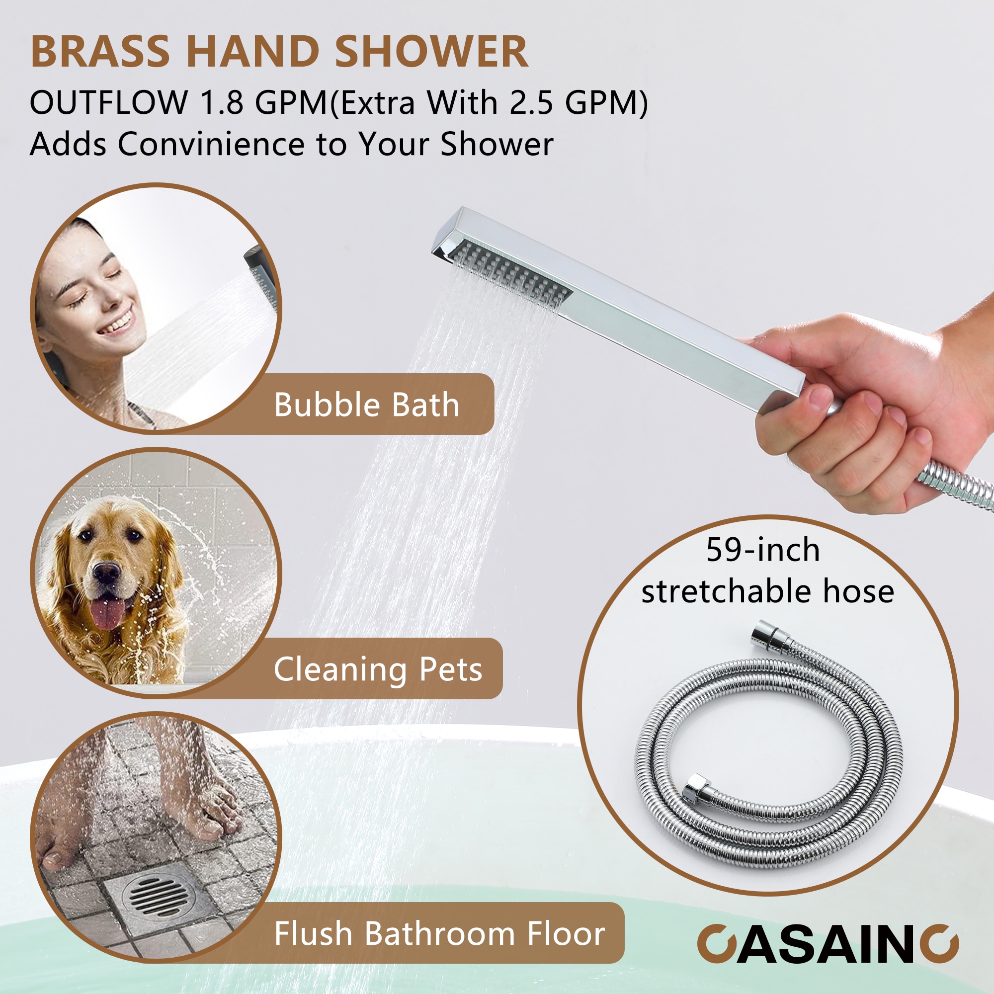 CASAINC TC03-CP Roman-Tub-Faucets - View #5
