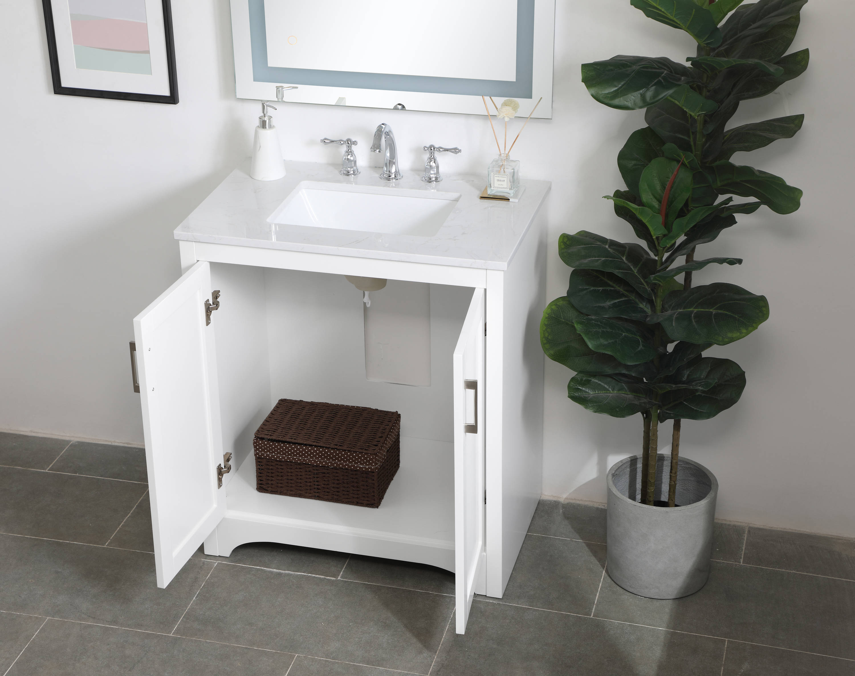 Elegant Decor HF51090WH Bath-Vanity-Combo - View #4