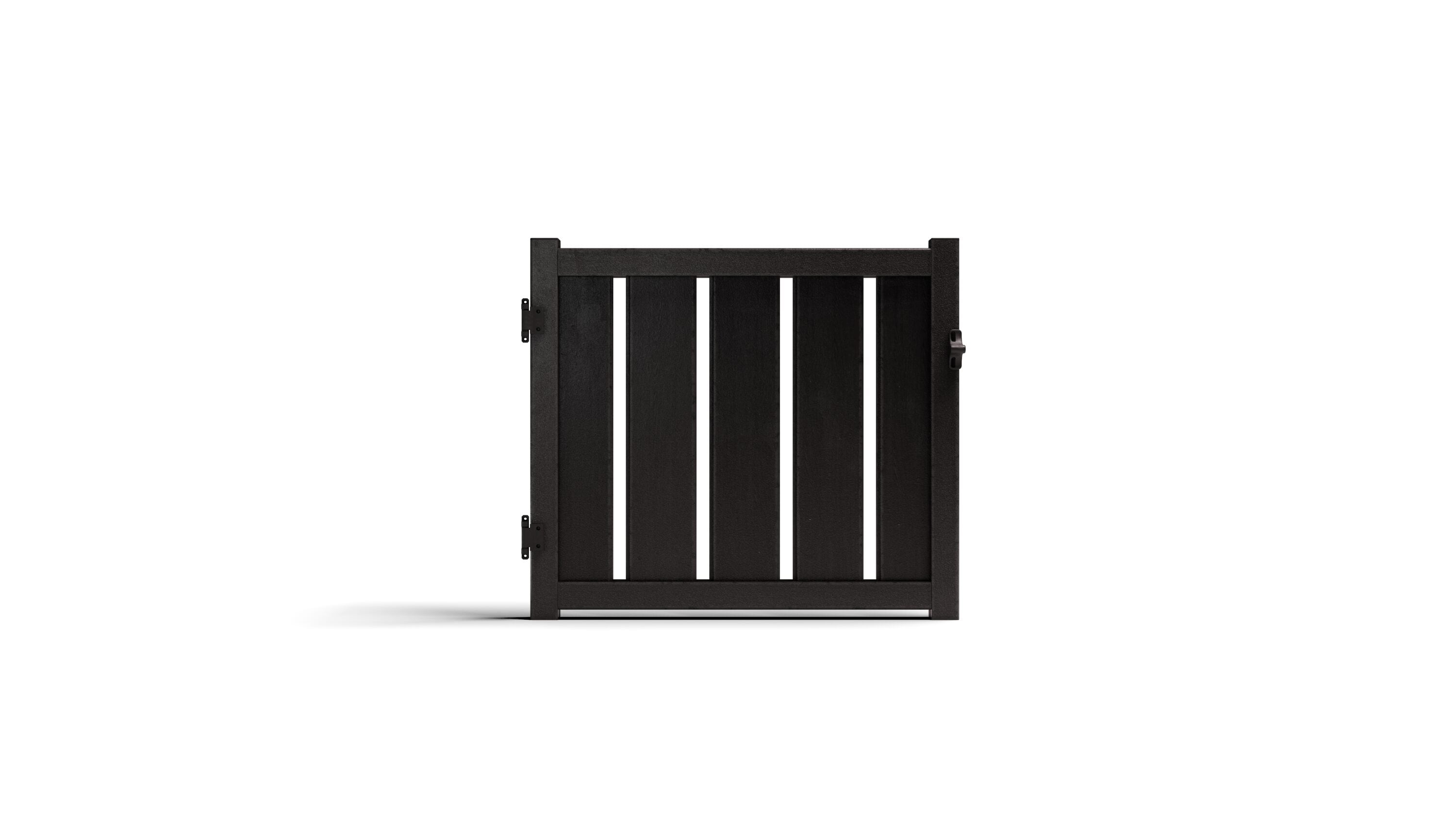 Natures Composites Vertical Modern Semi-Privacy Perimeter Gate 3-ft H x 4-ft W Raven (Black) Decorative Composite Fence Gate with Hardware