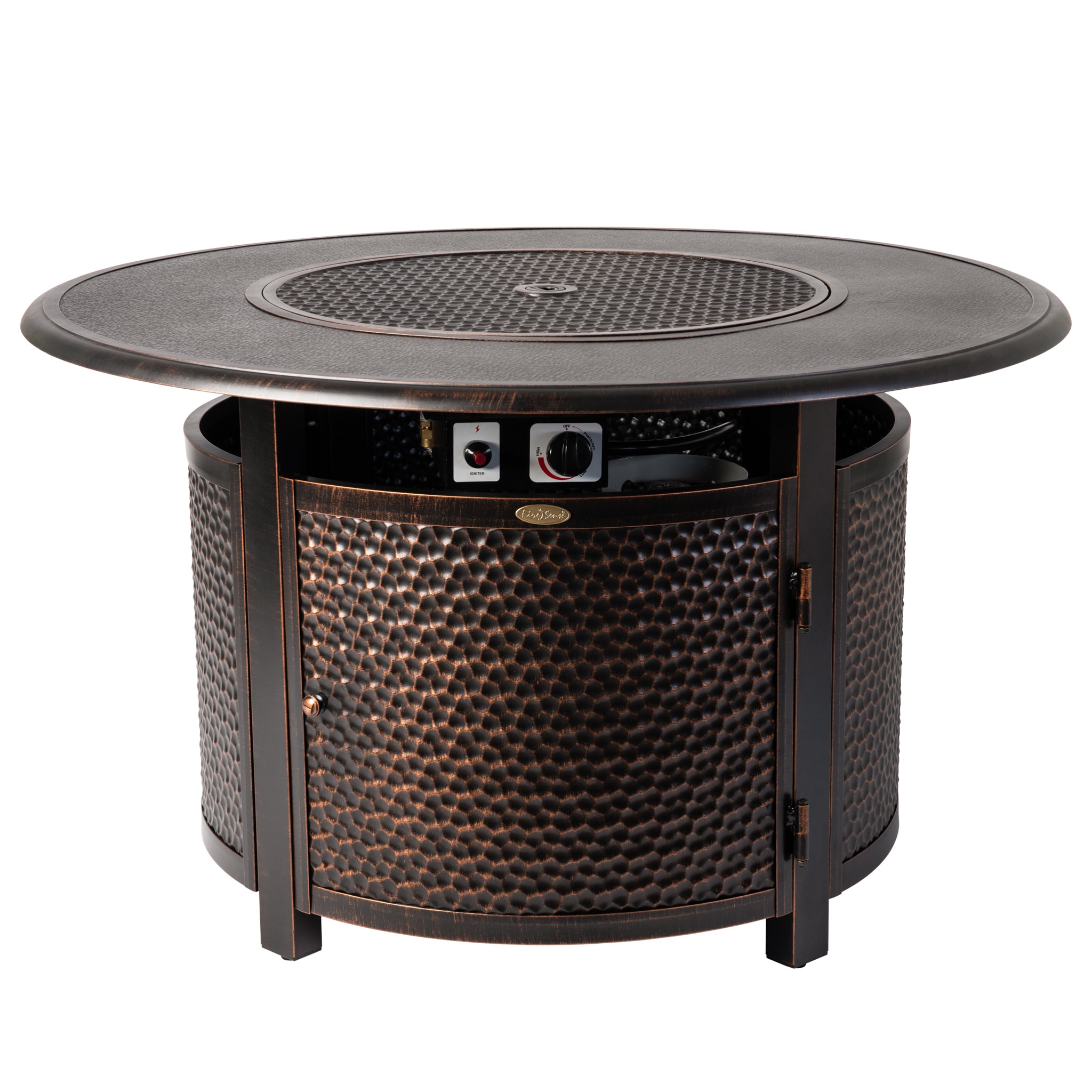 Nuu Garden 42-in W 50000-BTU Tabletop Aluminum Propane Gas Fire Pit Table  in the Gas Fire Pits department at