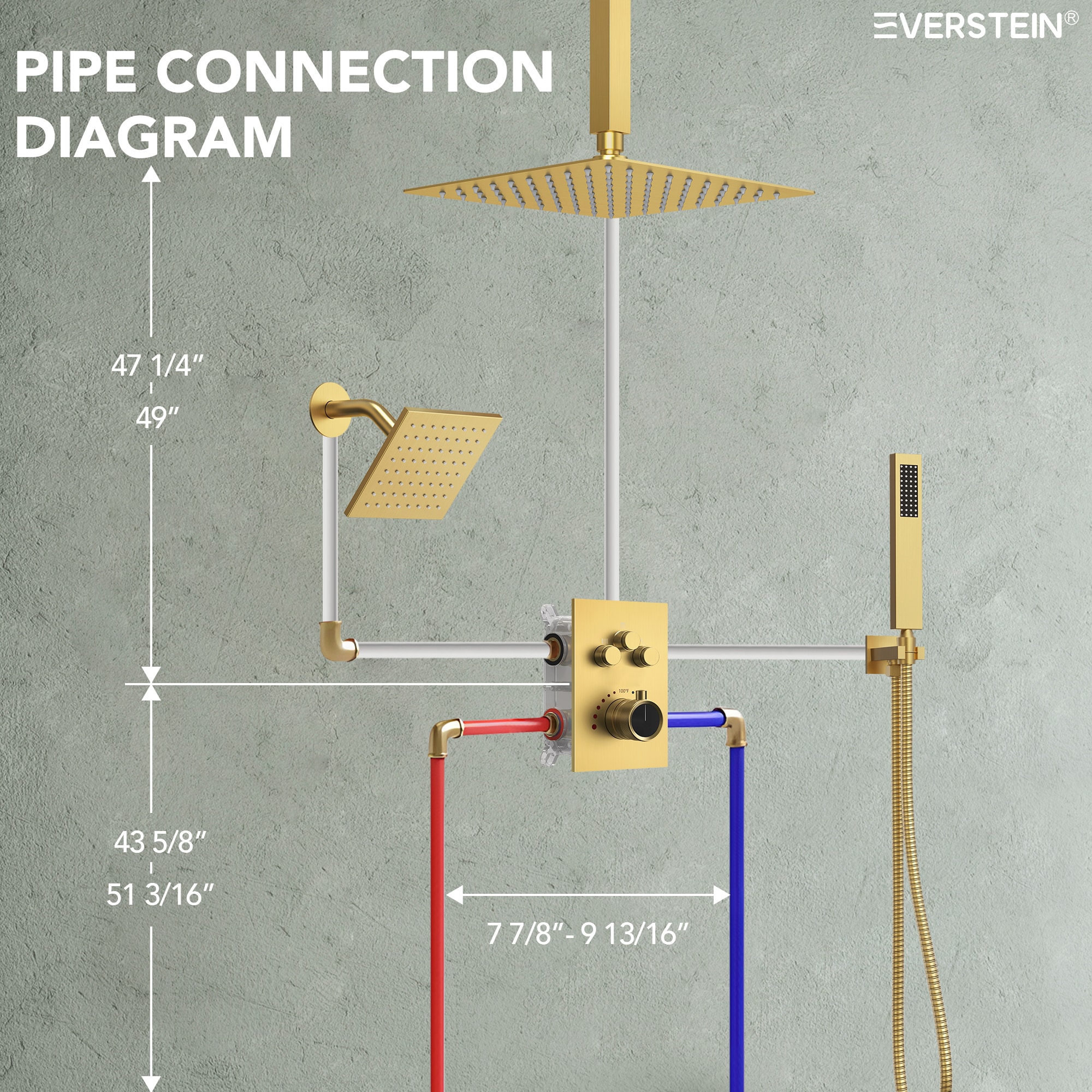 EVERSTEIN Q-923-OTOP Showerhead-Bar-Panels - View #10