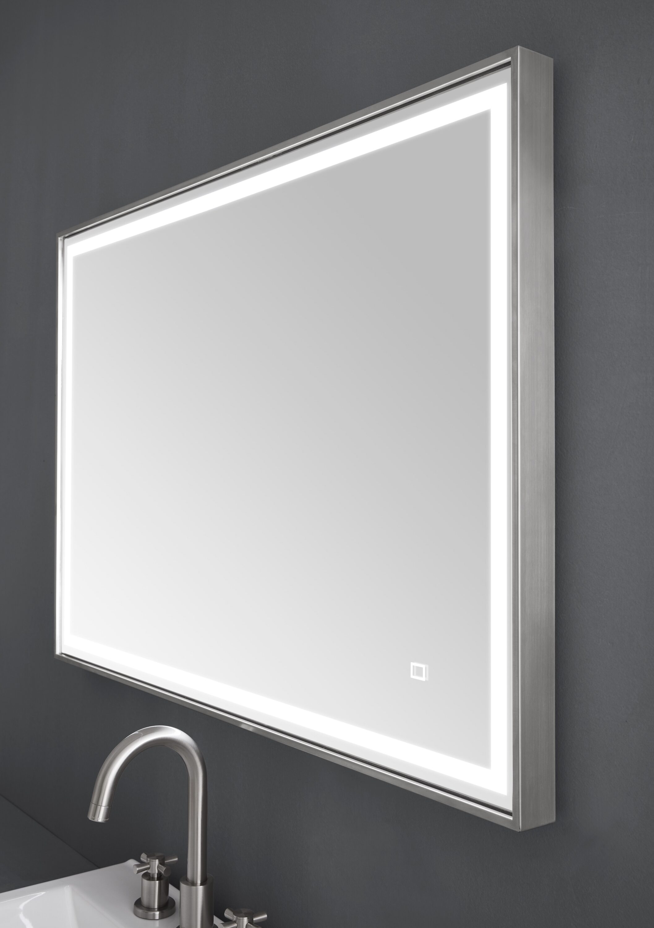 Rectangular Stainless Steel LED Bathroom Vanity Mirror
