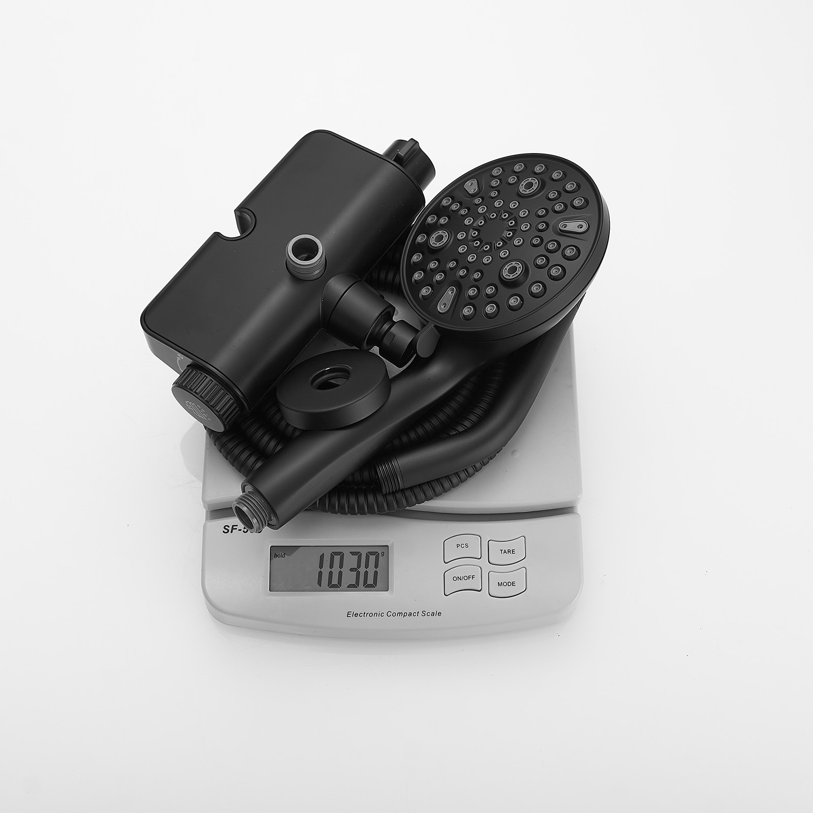 Matte Black Dual Shower Head with Handheld and Stainless Steel Hose