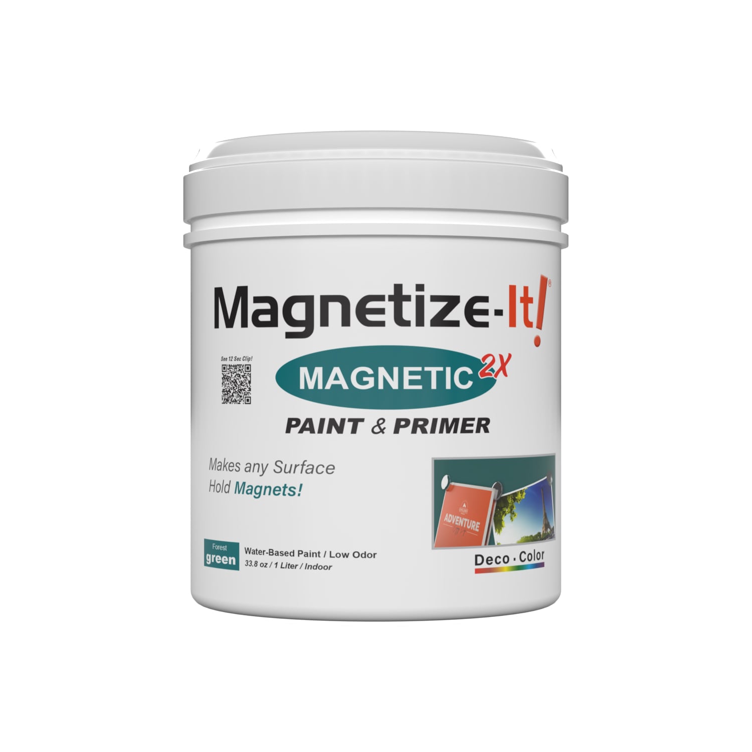 Magnetize-It! MIDPP-2926 Deco Color Matte Forest Green/Matte Magnetic Water-based Interior Paint Paint + Primer ( 1-quart )