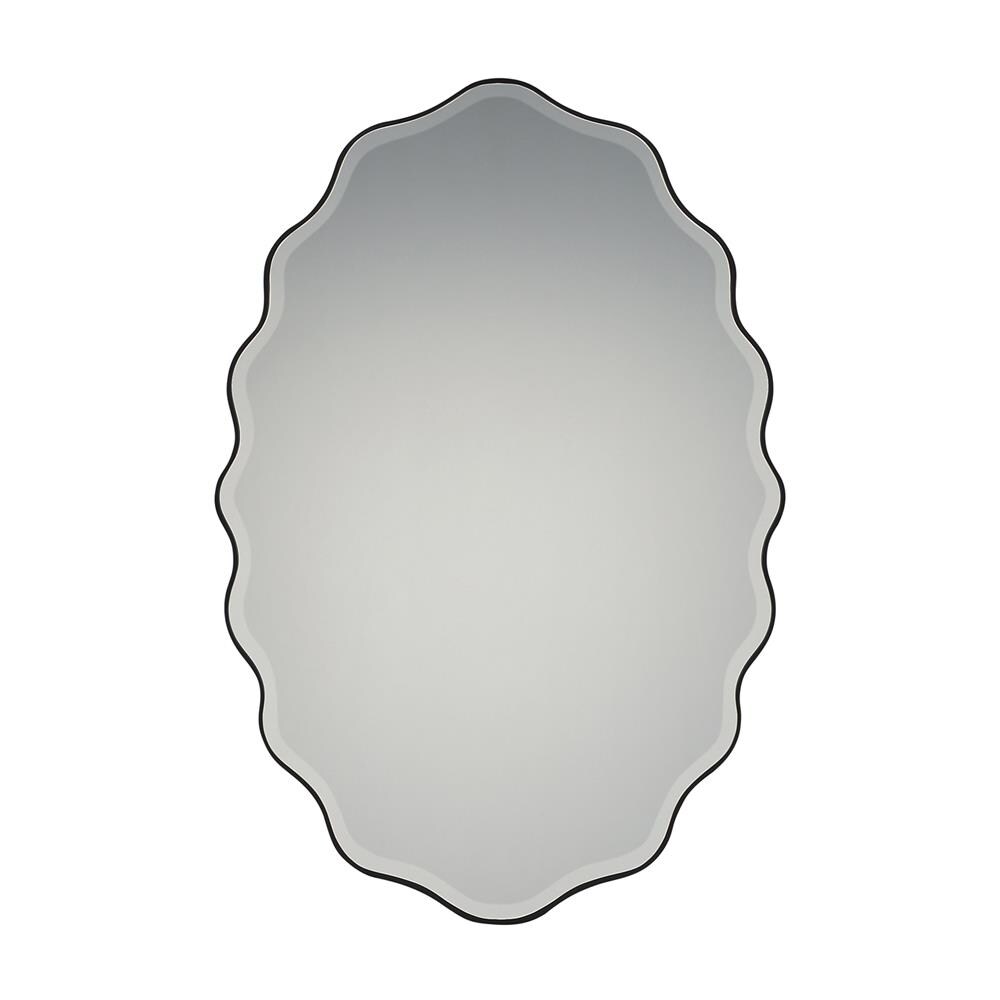 Quoizel Artiste 20-in W x 30-in H Oval Black Beveled Wall Mirror at ...