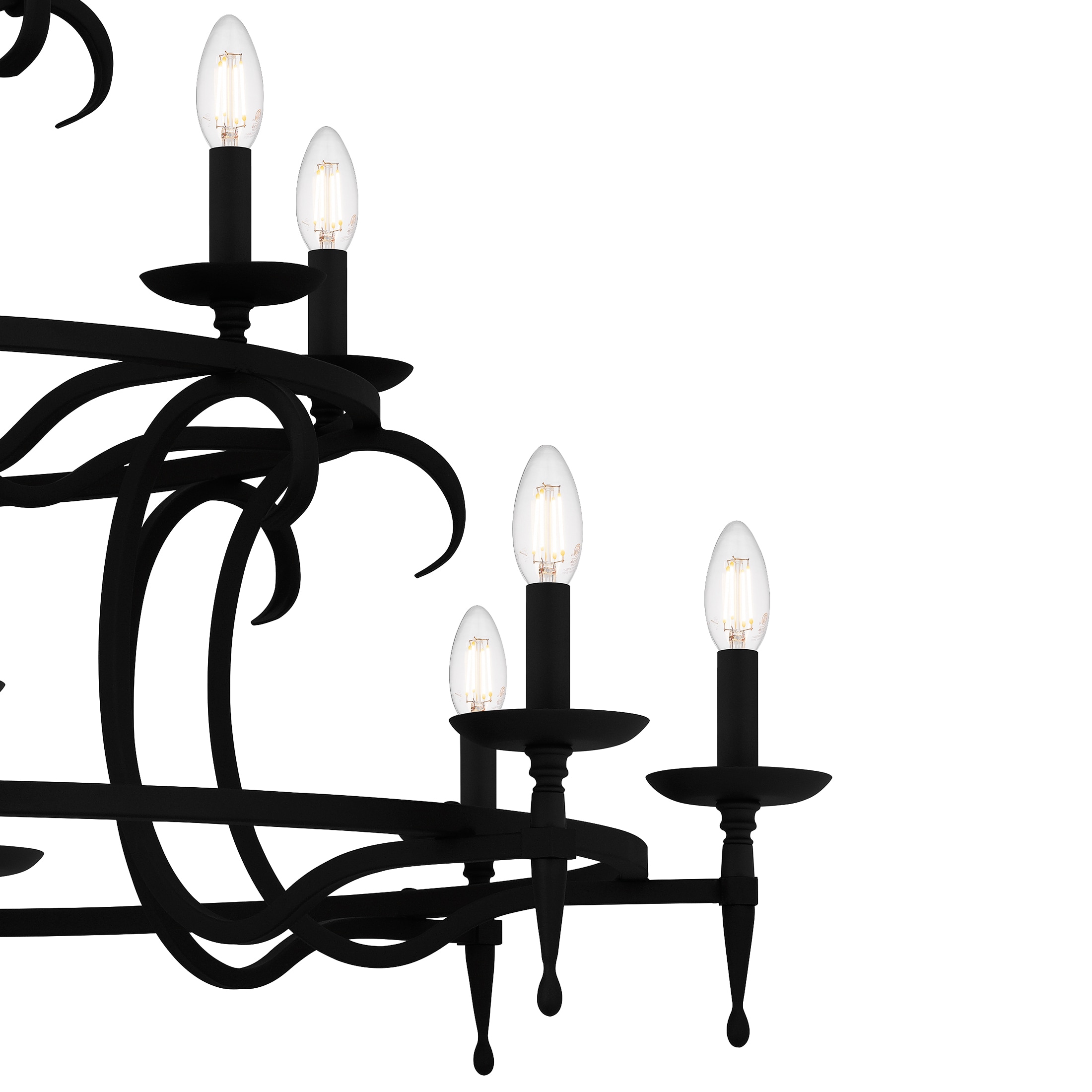 Octavia Black Iron 18-Light Candle Chandelier