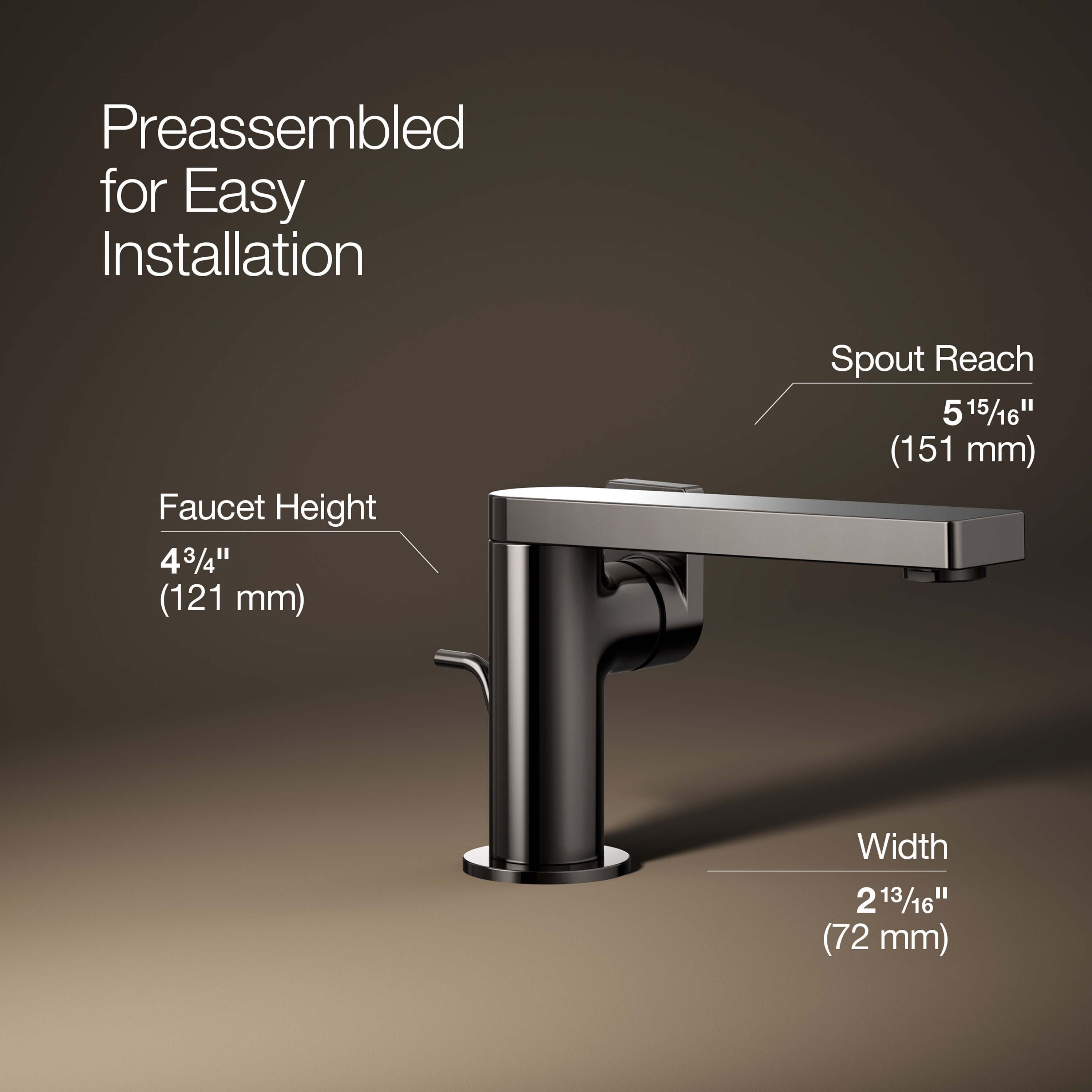 Sleek Composed Vibrant Titanium Single-Handle Bathroom Faucet