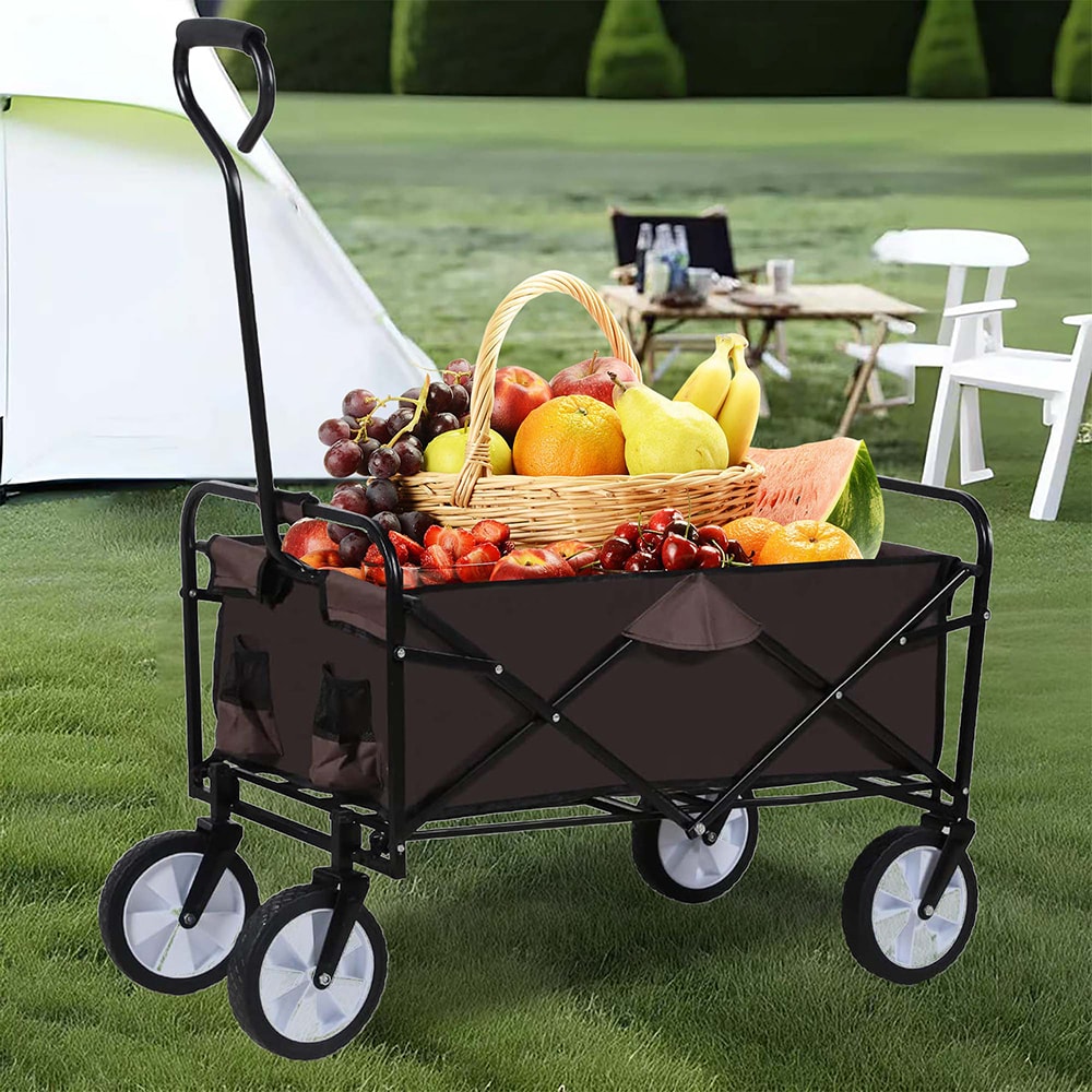 Fun Orange 4.5-cu ft Steel Folding Yard Cart in the Yard Carts ...