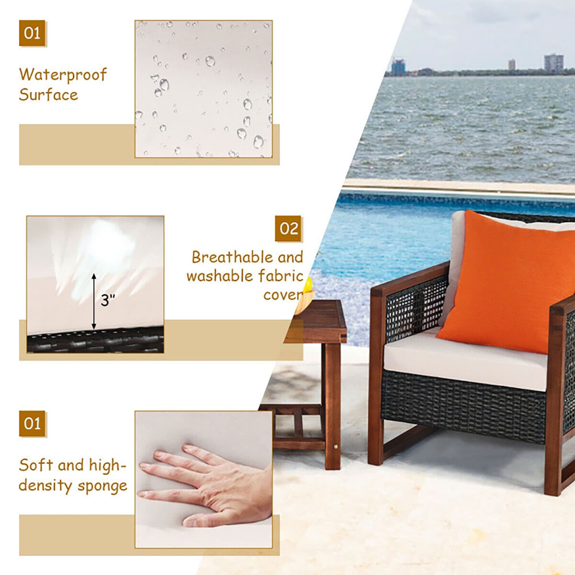 CASAINC CEW-HZ001-BR Patio-Conversation-Sets - View #8